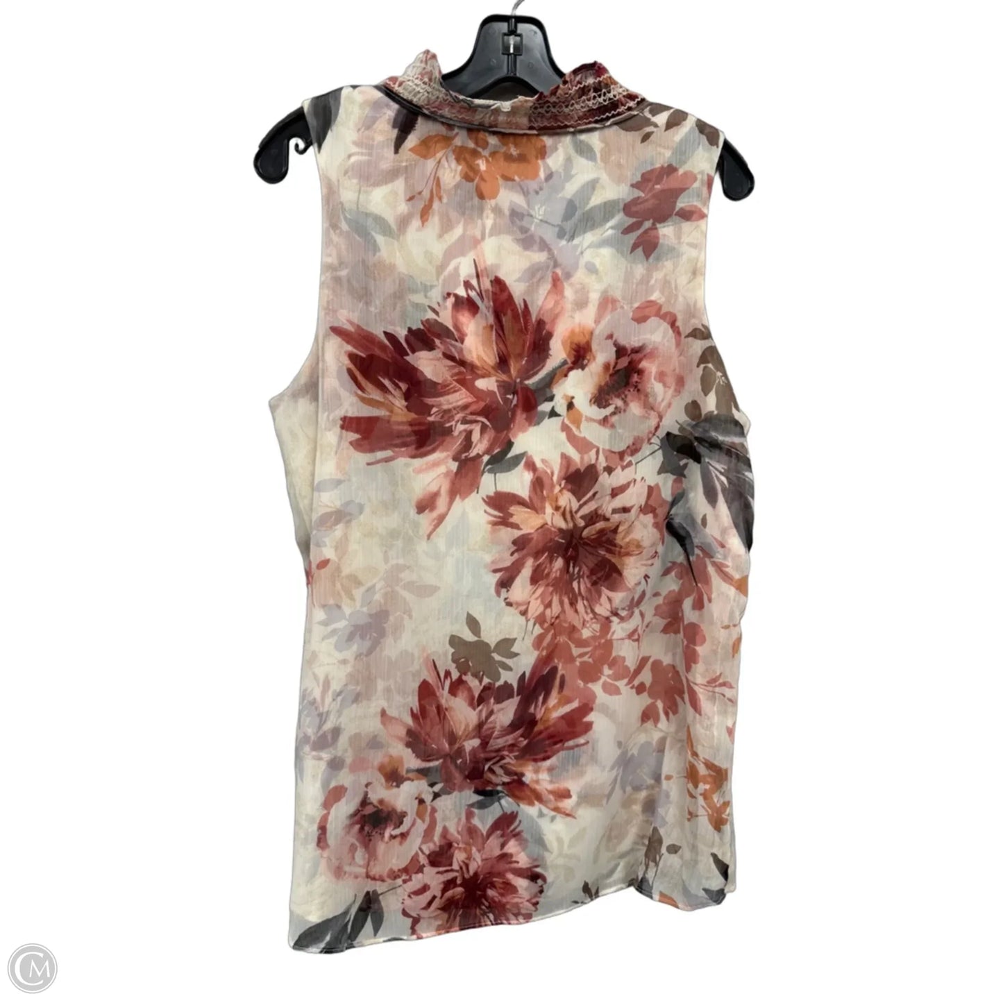 Top Sleeveless By White House Black Market In Cream & Pink, Size: L