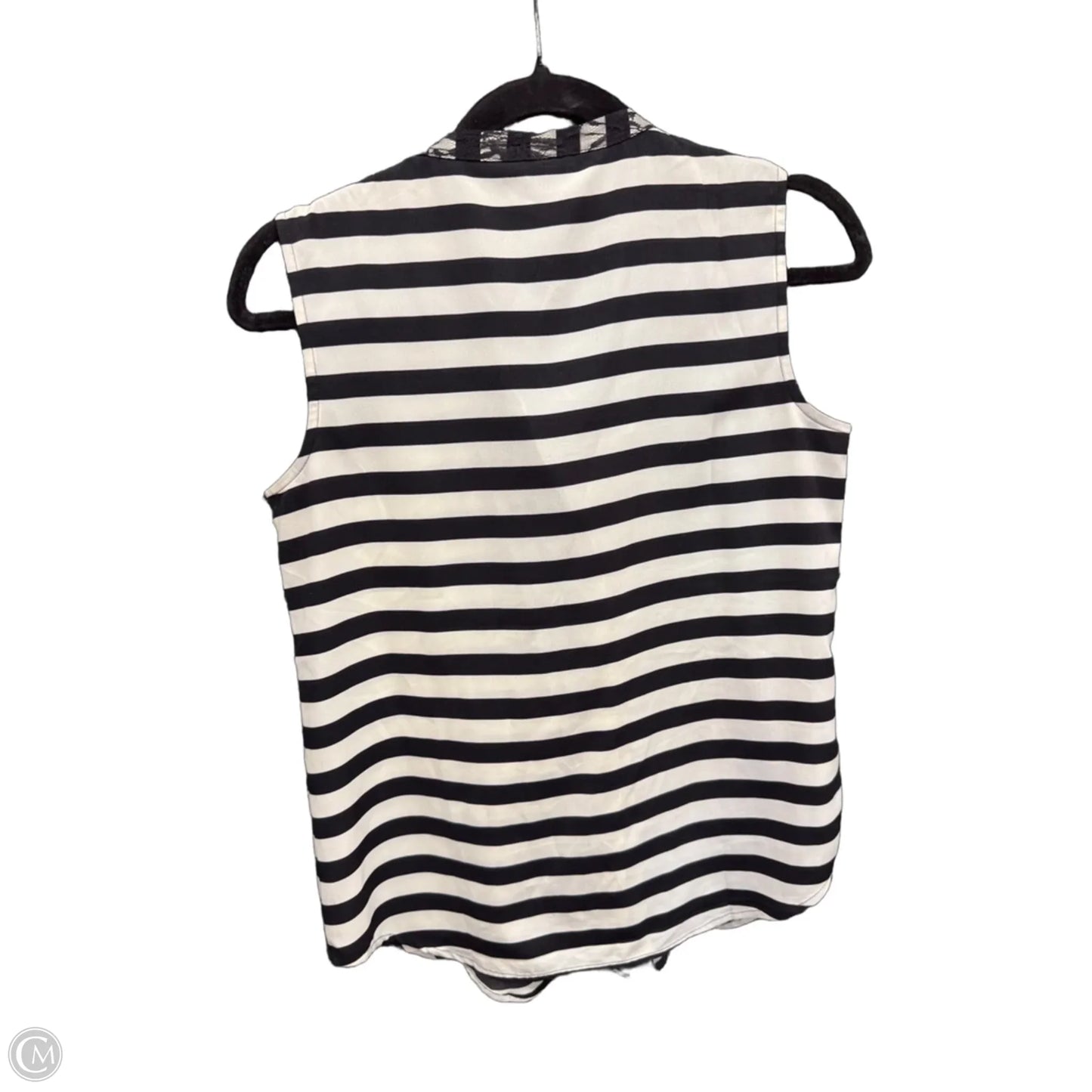 Top Sleeveless By Ann Taylor In Black & Cream, Size: Xs