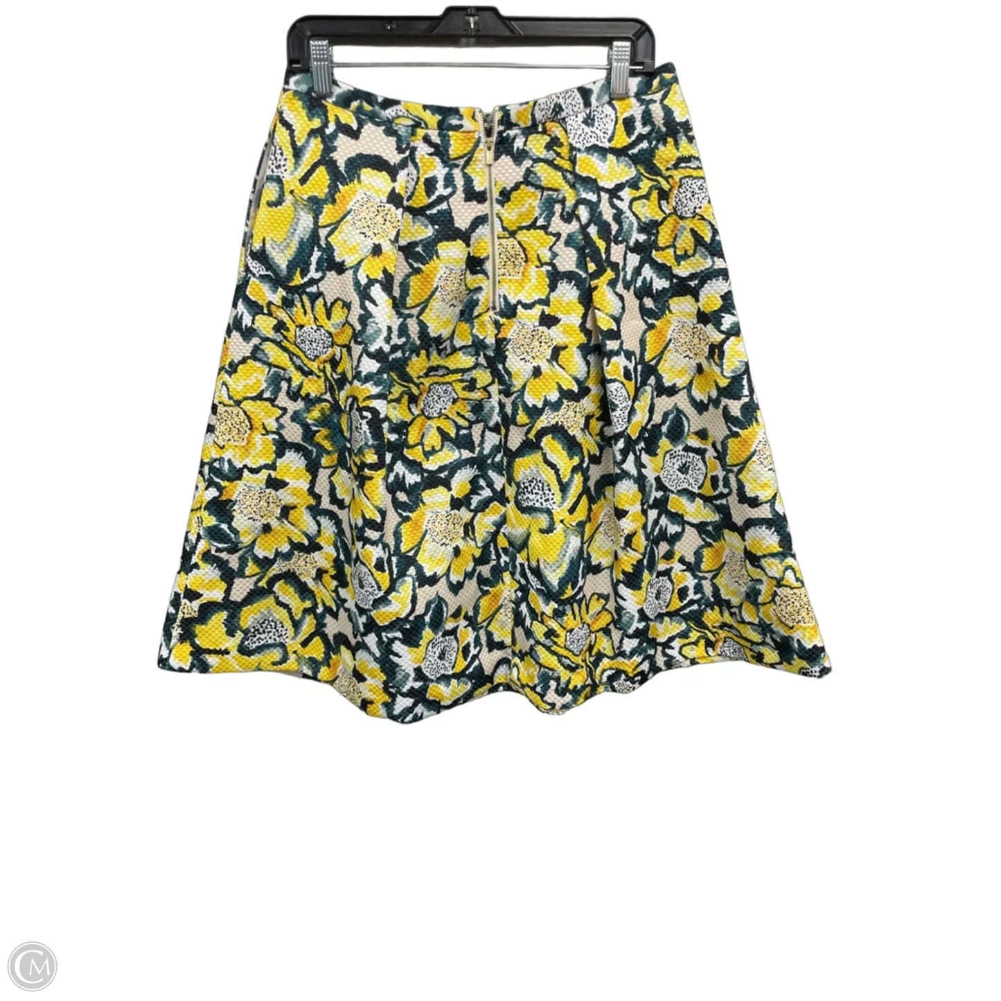Skirt Midi By H&m In Green & Yellow, Size: 12