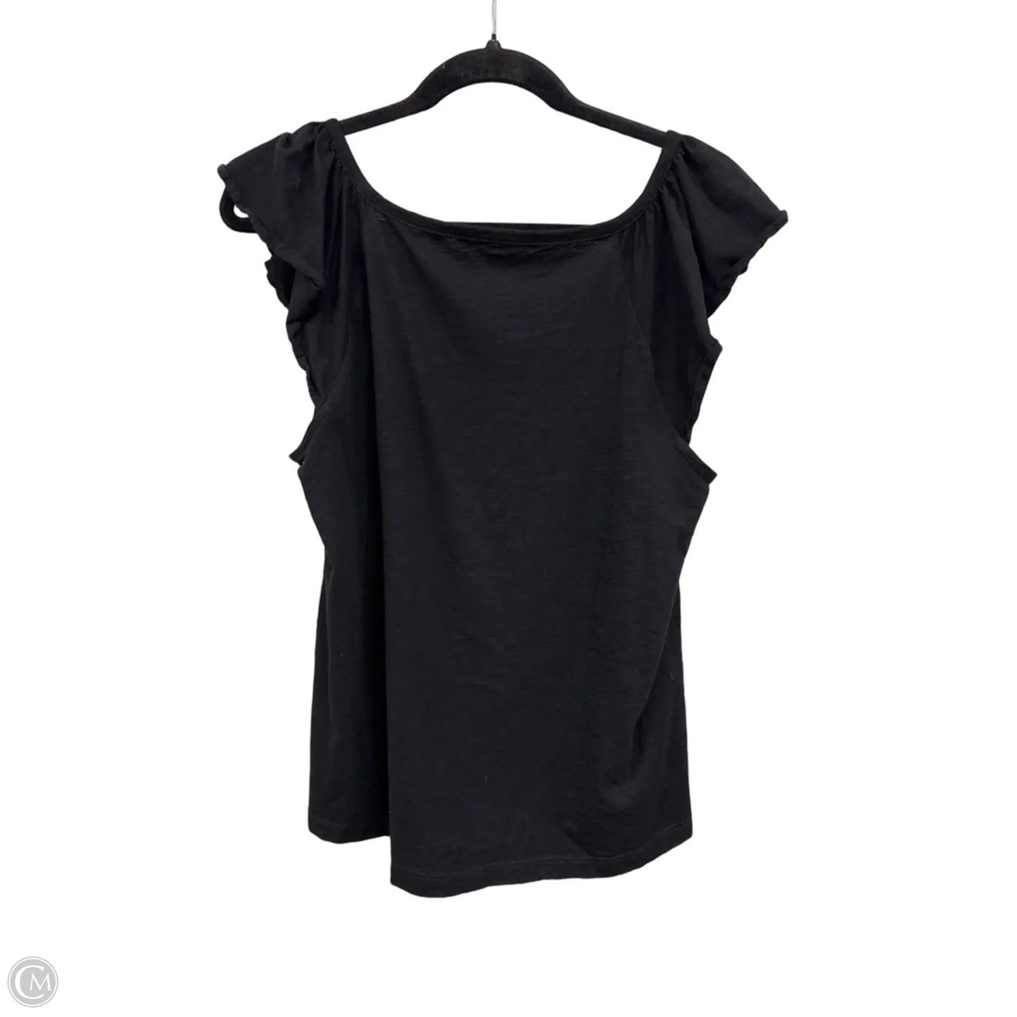 Top Short Sleeve By Loft In Black, Size: L