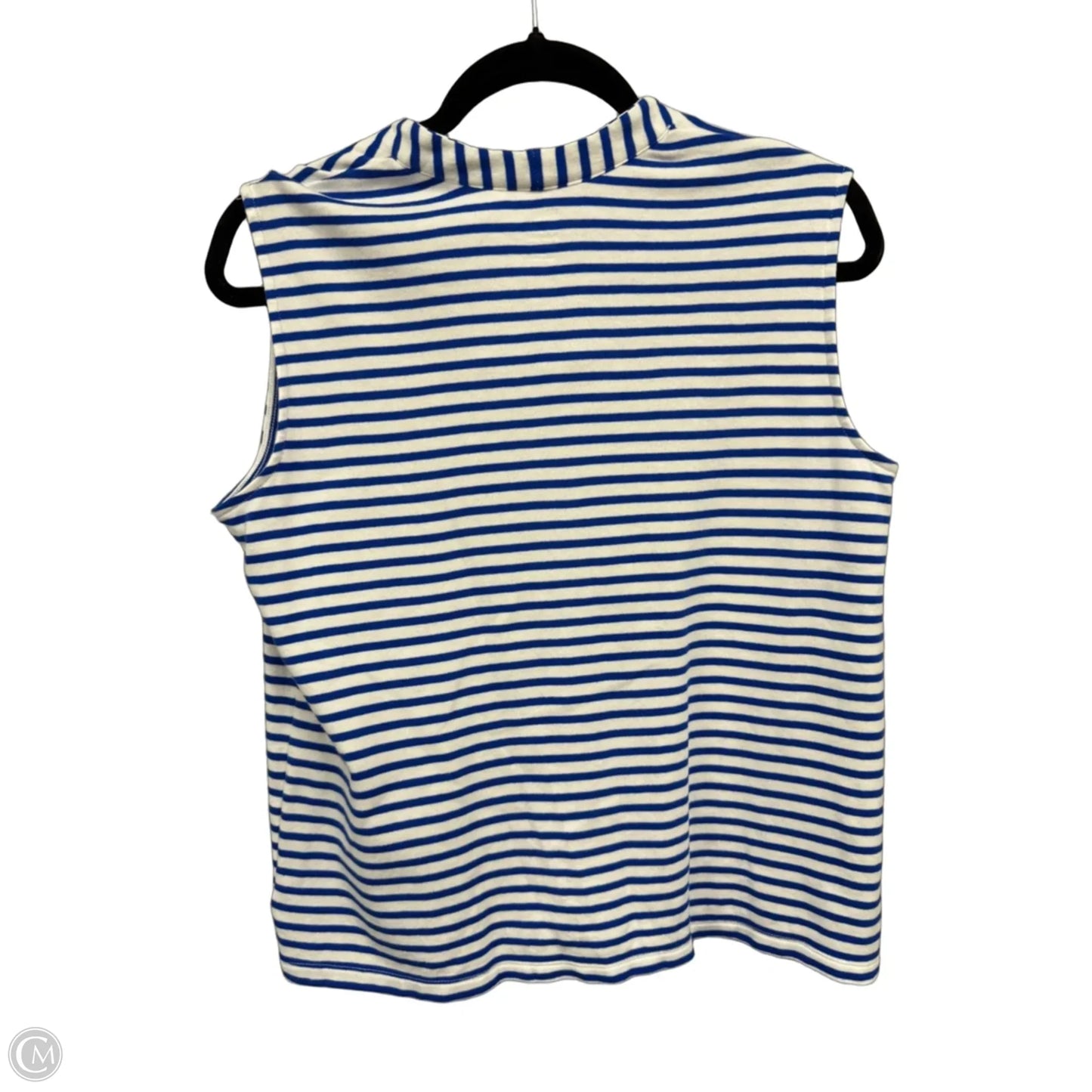 Top Sleeveless By Kim Rogers In Blue & White, Size: S