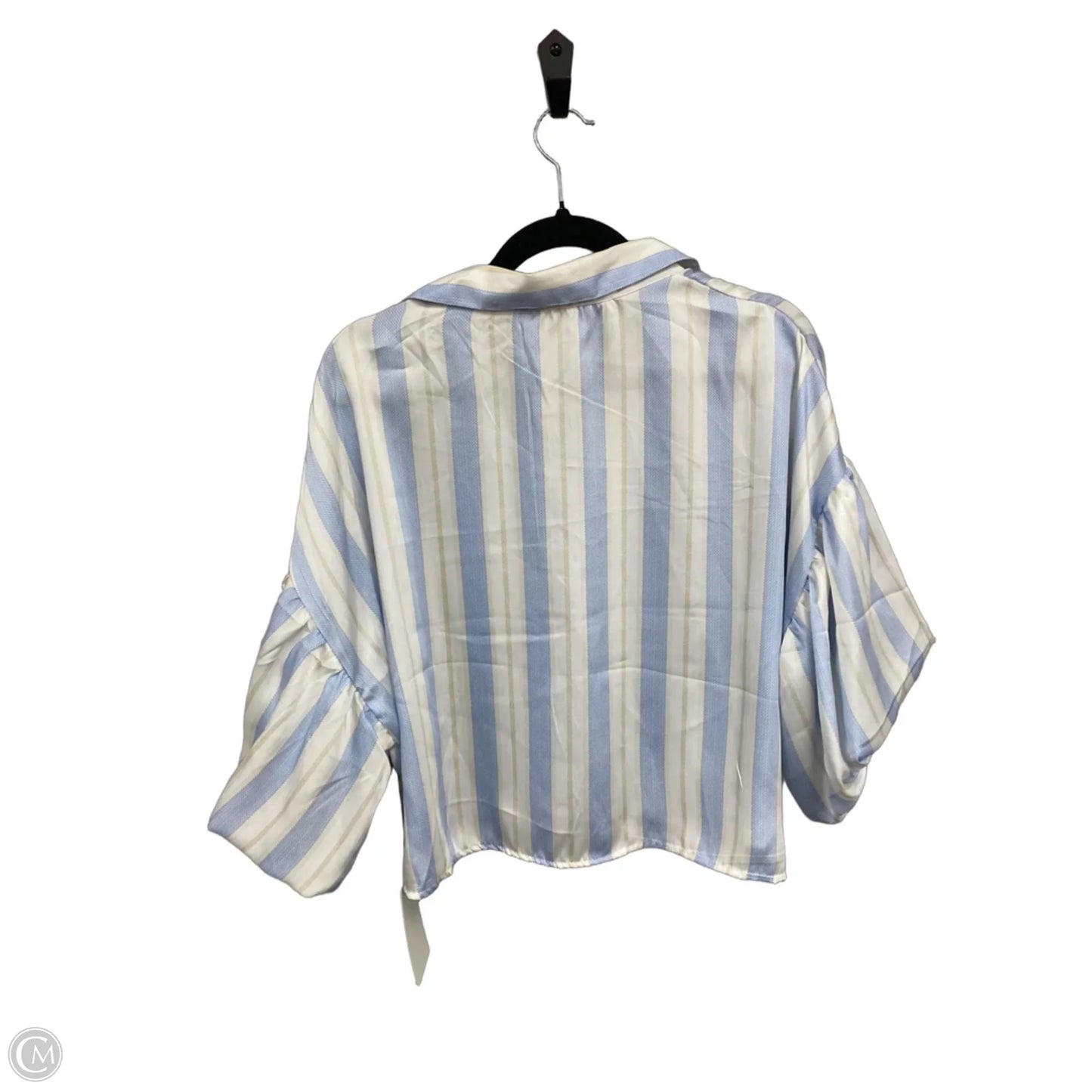Top Short Sleeve By Milk & Honey In Blue & Cream, Size: Xl