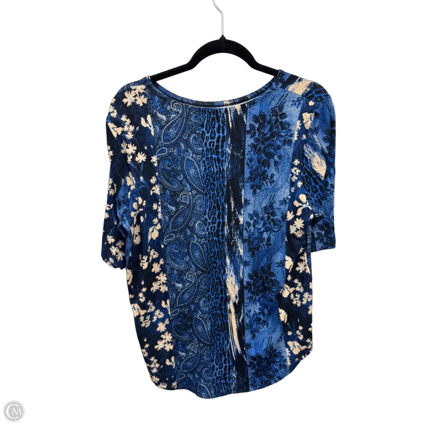 Top 3/4 Sleeve By Cupio In Black & Cream, Size: Xl