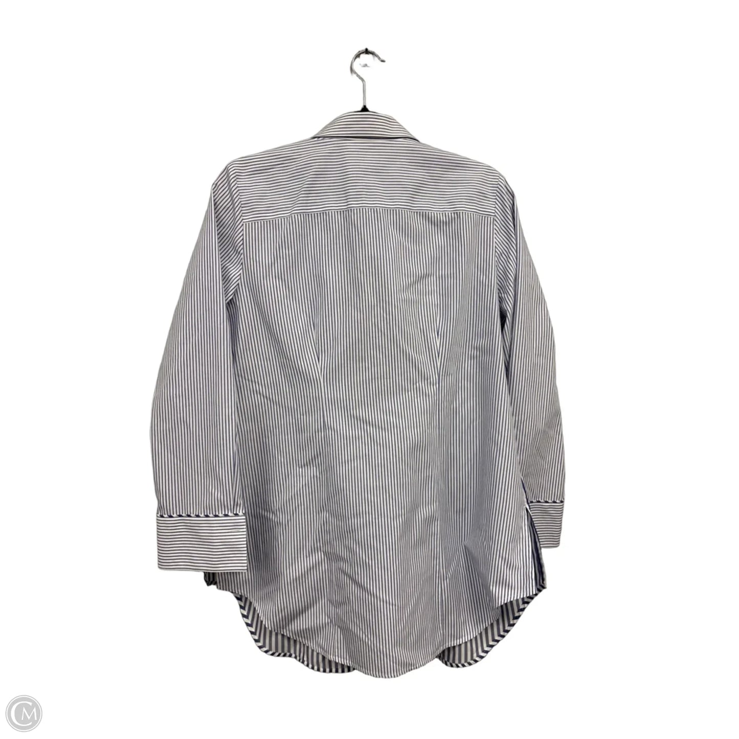 Top Long Sleeve By Chicos In Blue & White, Size: S