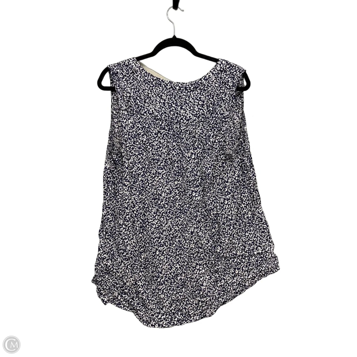 Top Sleeveless By Dalia In Blue & White, Size: 1x