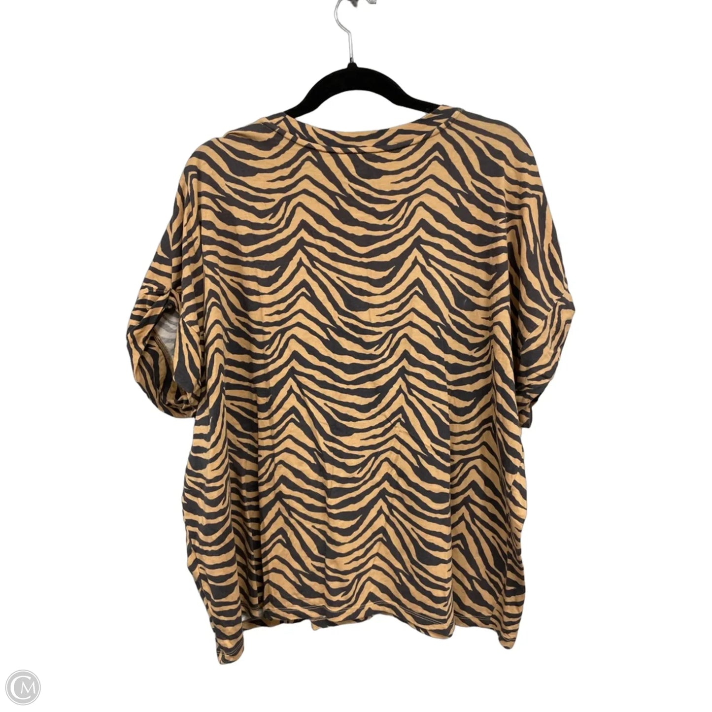Top Short Sleeve By Banana Republic In Black & Brown, Size: Xl