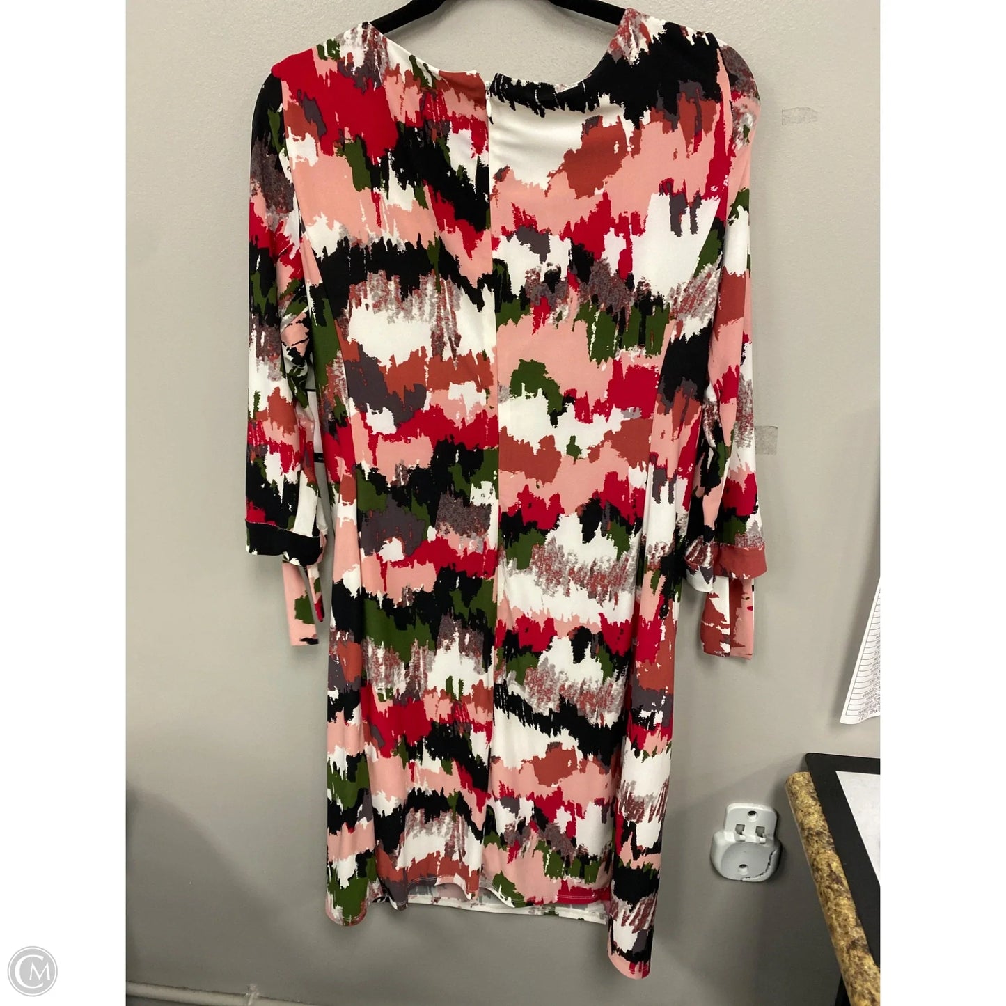 Dress Casual Midi By Nine West In Green & Red, Size: 12