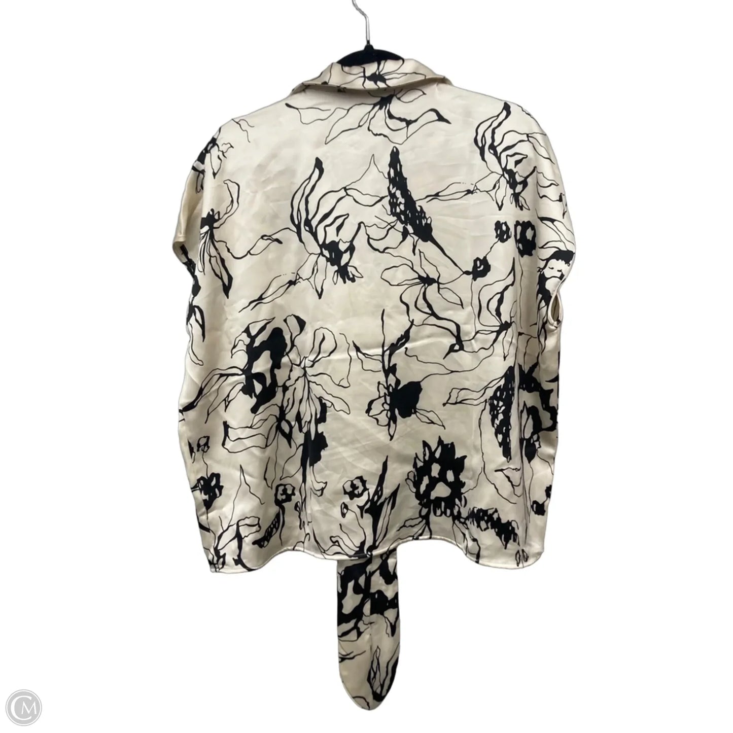 Top Short Sleeve By Rachel Zoe In Black & Cream, Size: Xl