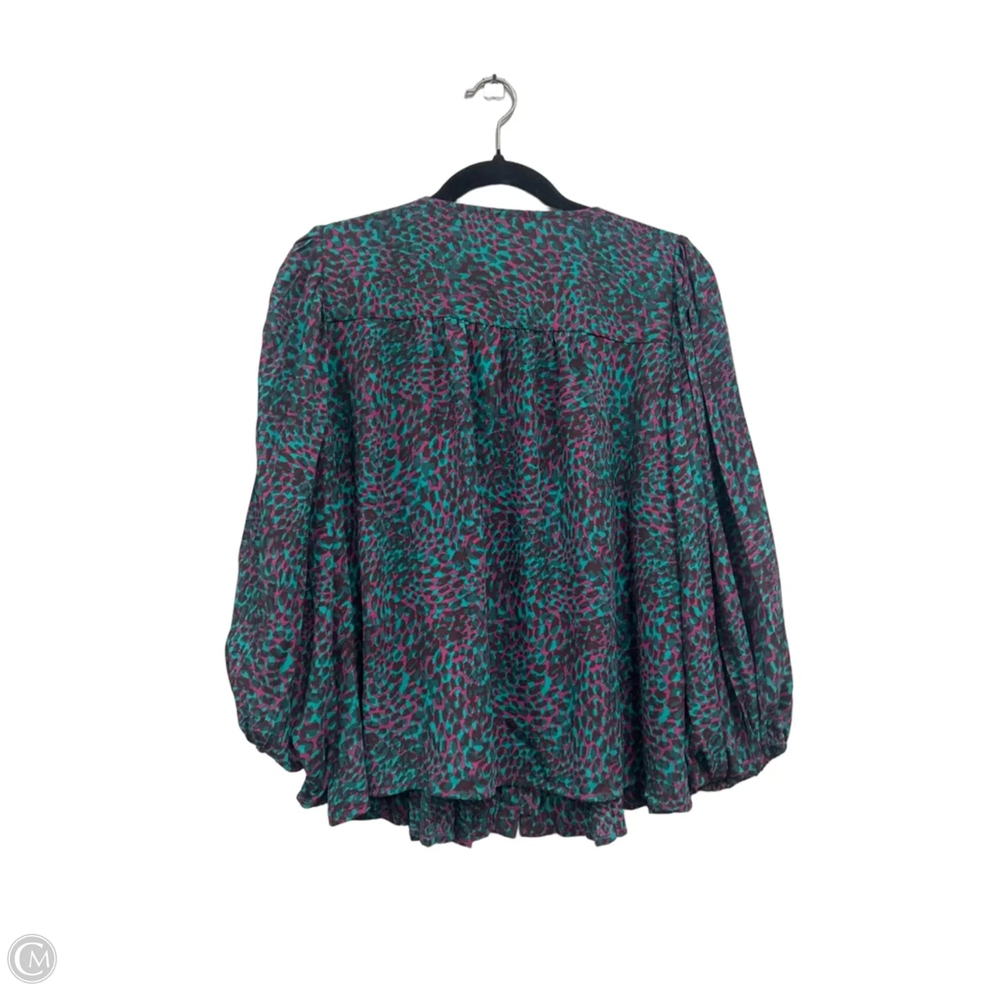 Top Long Sleeve By Nine West In Green & Purple, Size: S