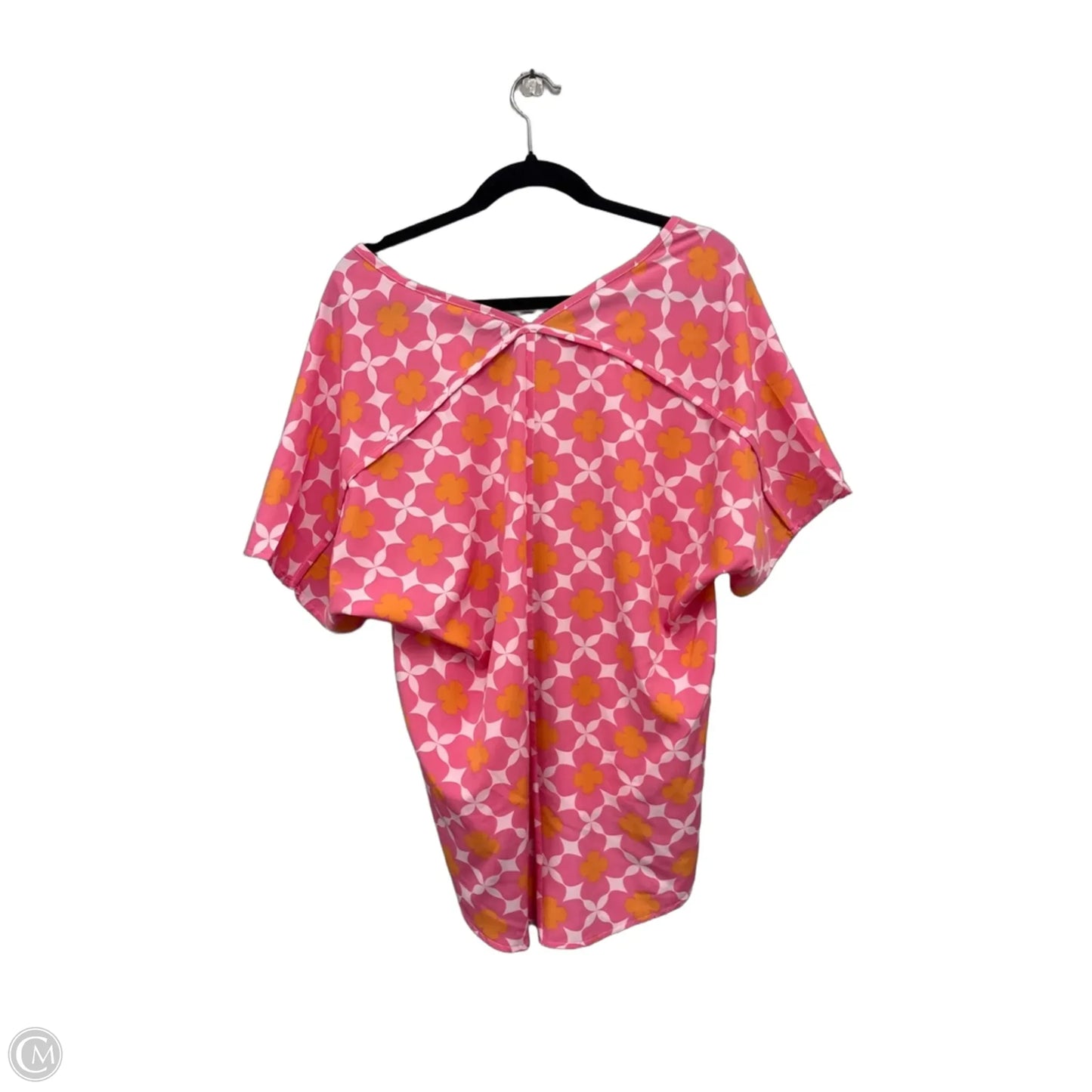 Top Short Sleeve By Michelle Mcdowell In Orange & Pink, Size: L