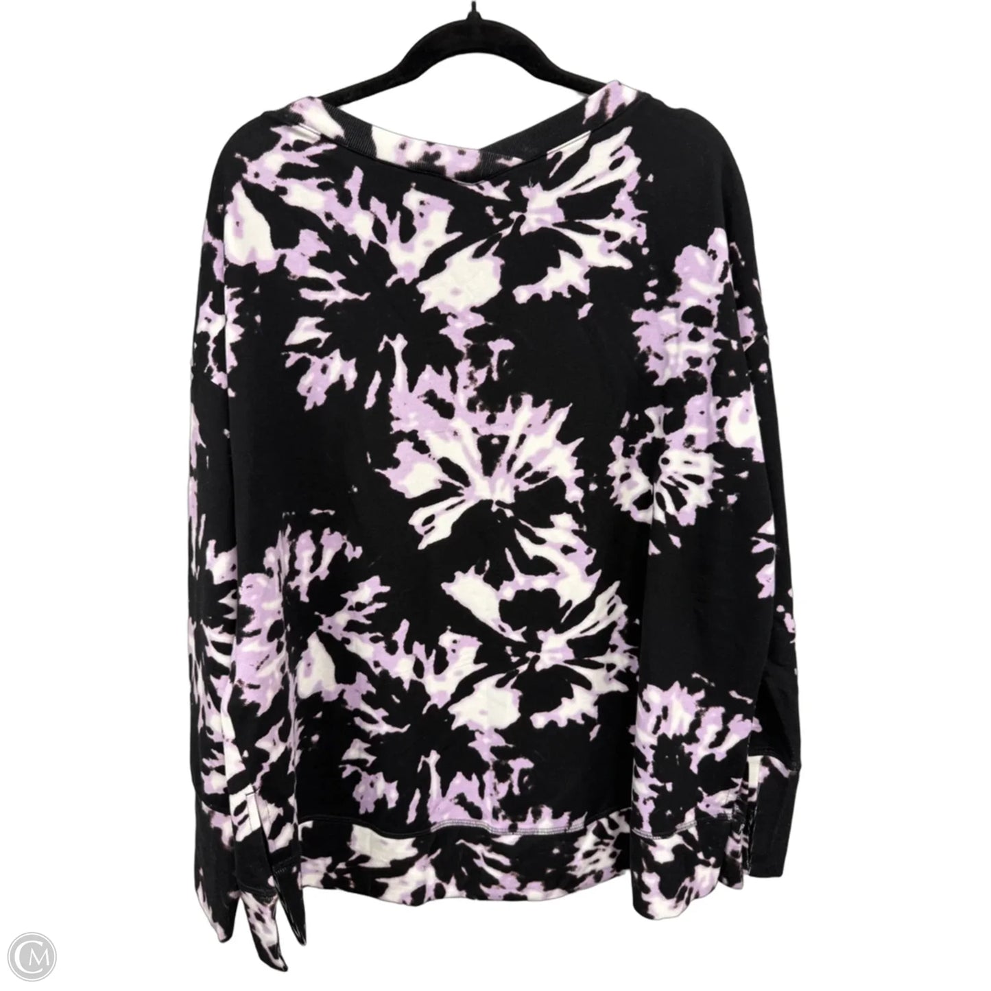 Sweatshirt Crewneck By Athleta In Black & Purple, Size: Xl