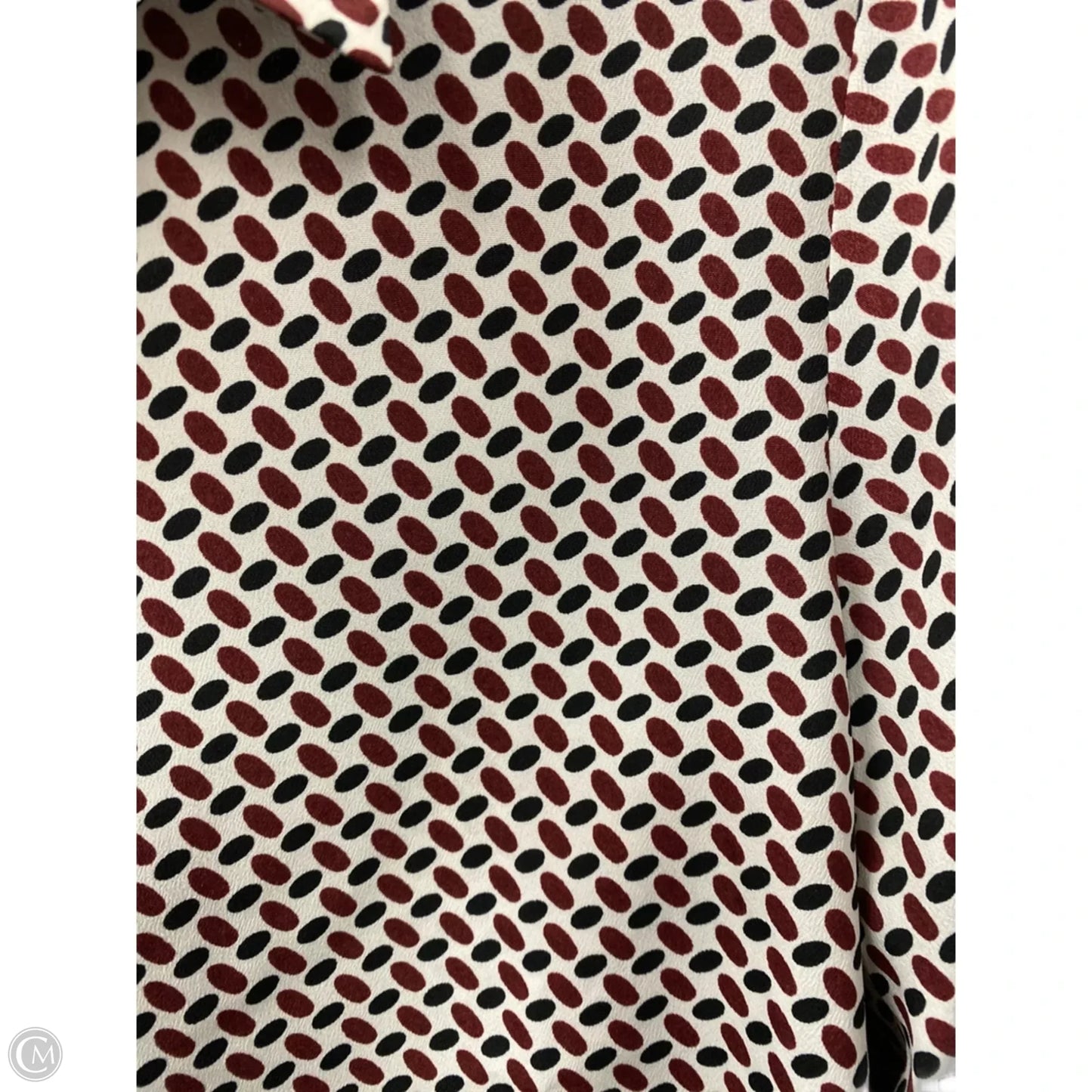 Blouse Long Sleeve By Ann Taylor In Black & Red, Size: M