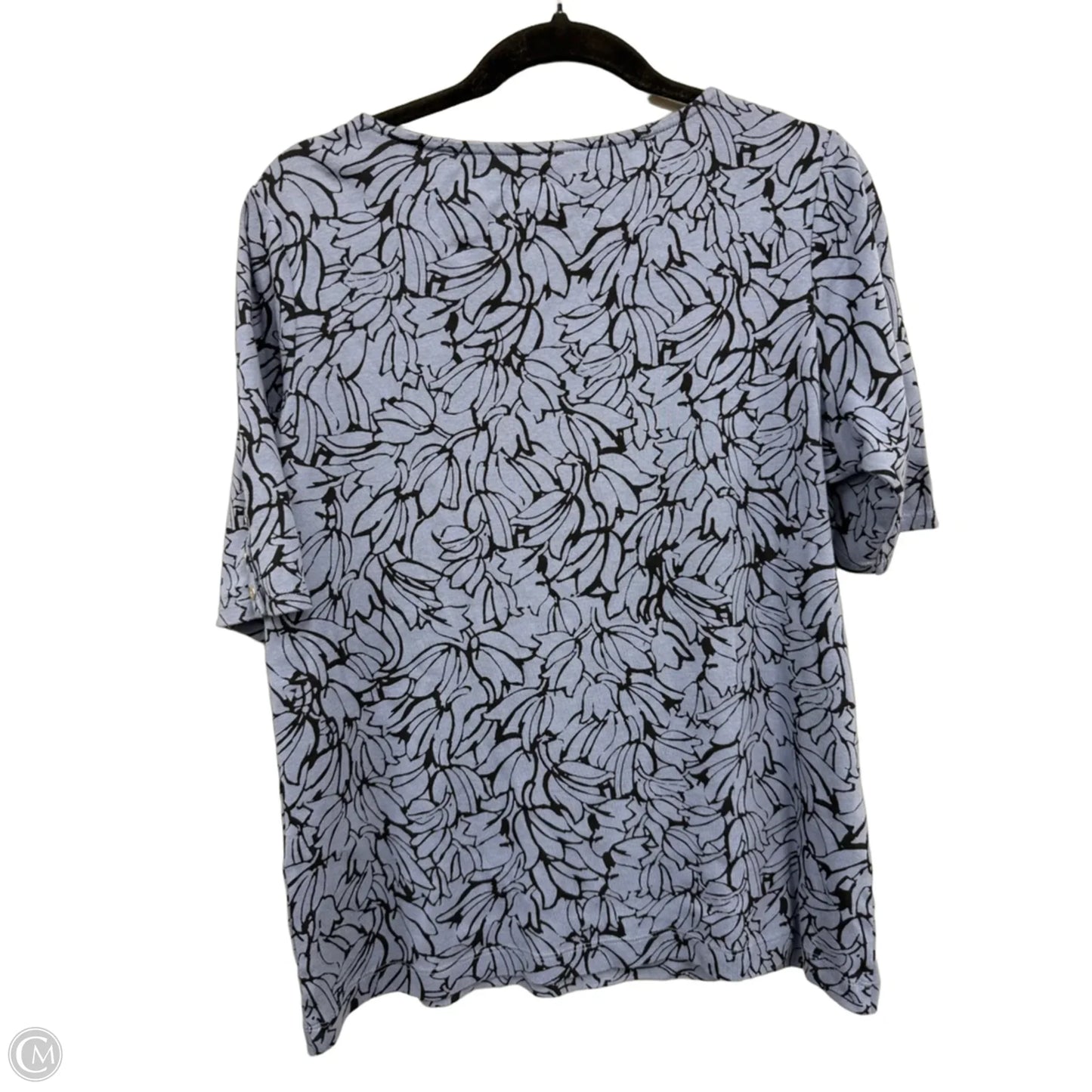 Top Short Sleeve By Chicos In Black & Blue, Size: L