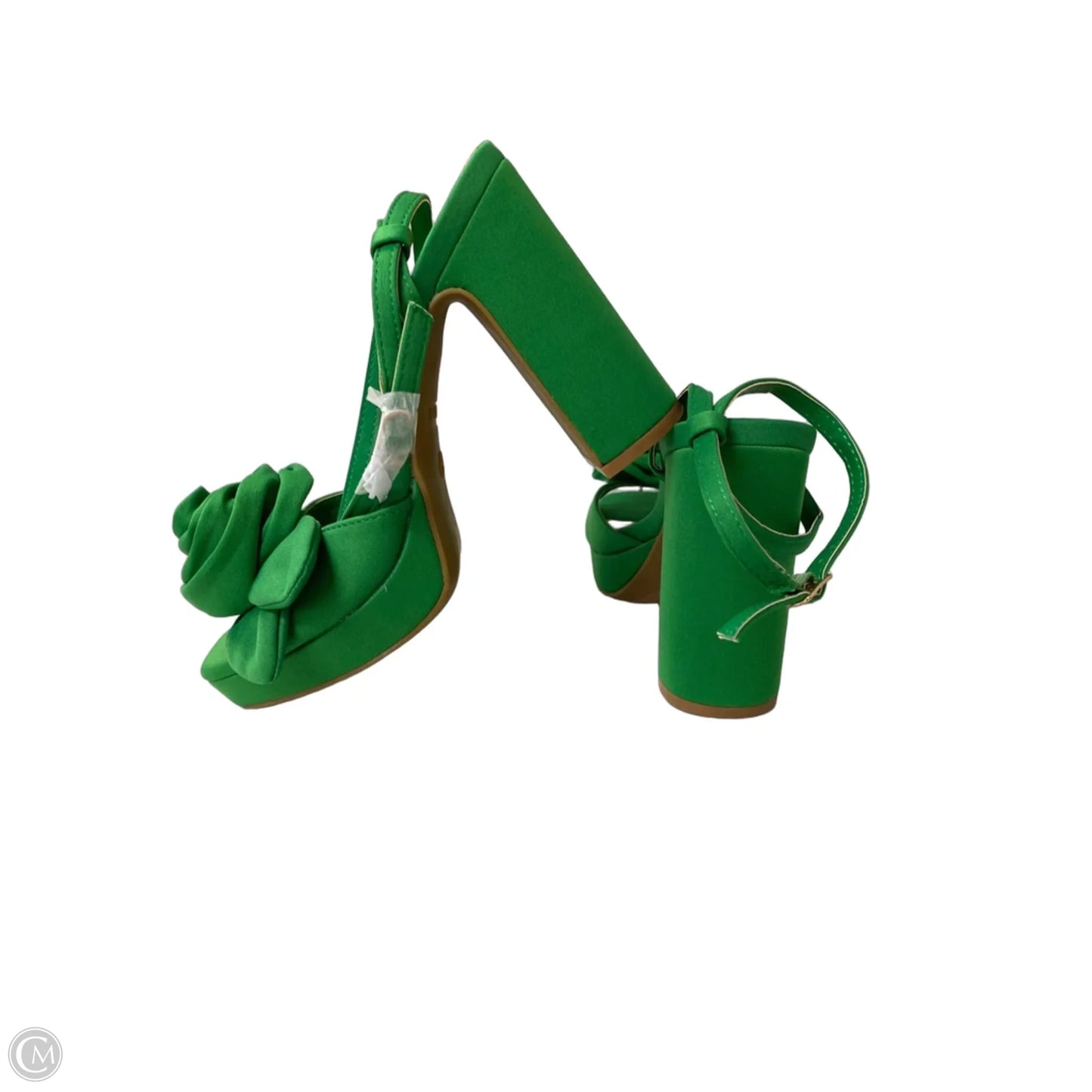 Shoes Heels Block By Bamboo In Green, Size: 5.5
