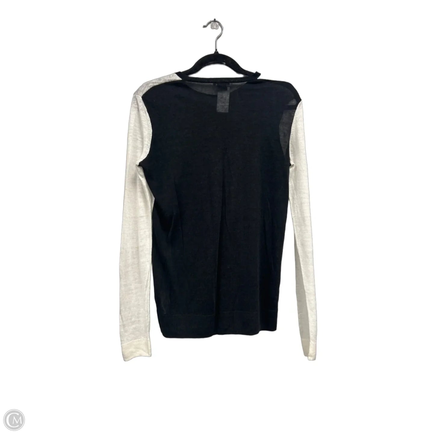 Top Long Sleeve By Theory In Black & White, Size: M