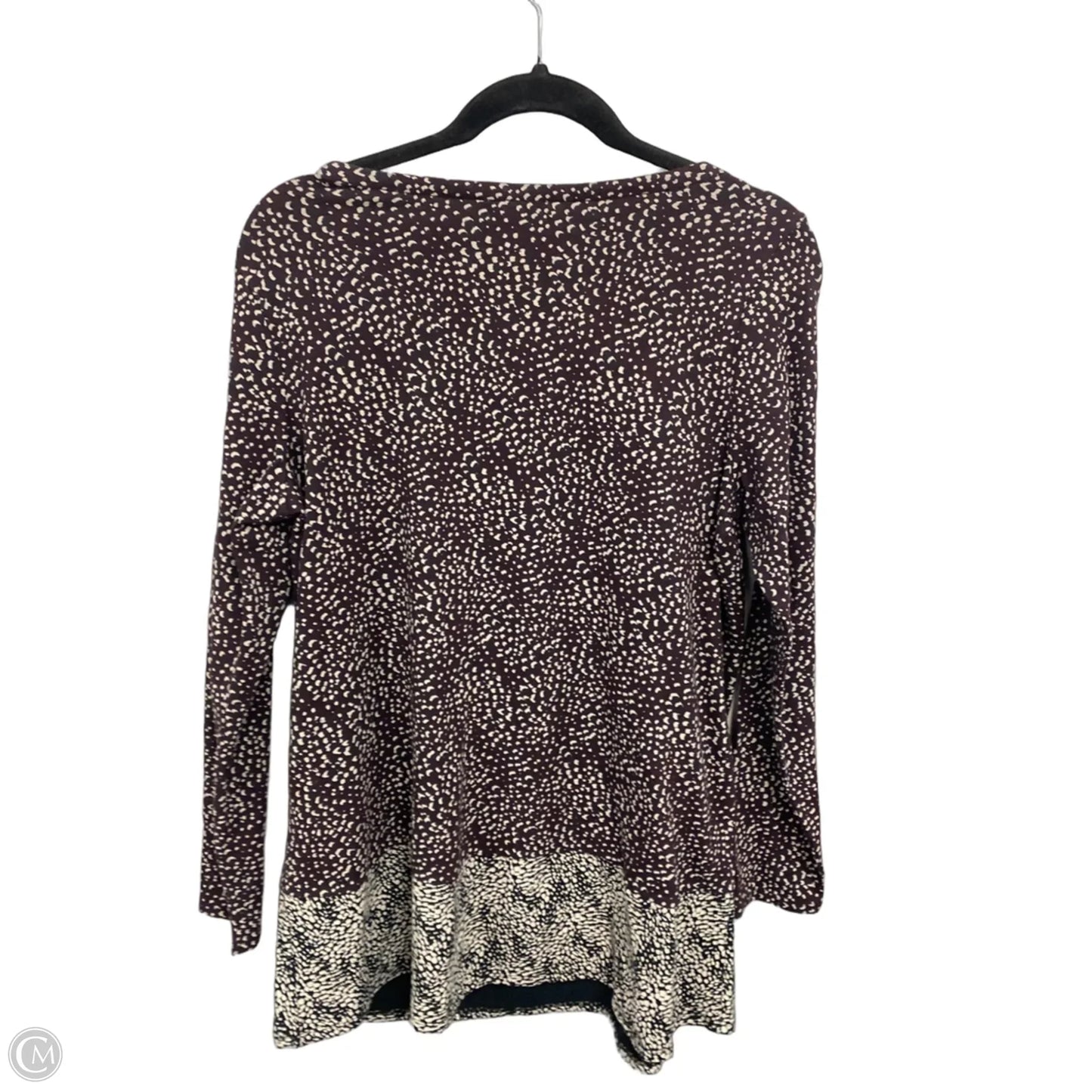 Top Long Sleeve By J. Jill In Brown & Cream, Size: M