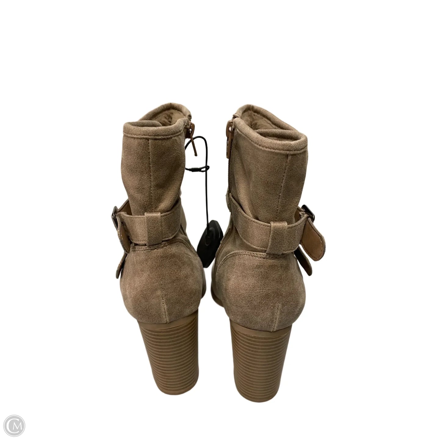 Boots Ankle Heels By Cato In Beige, Size: 10
