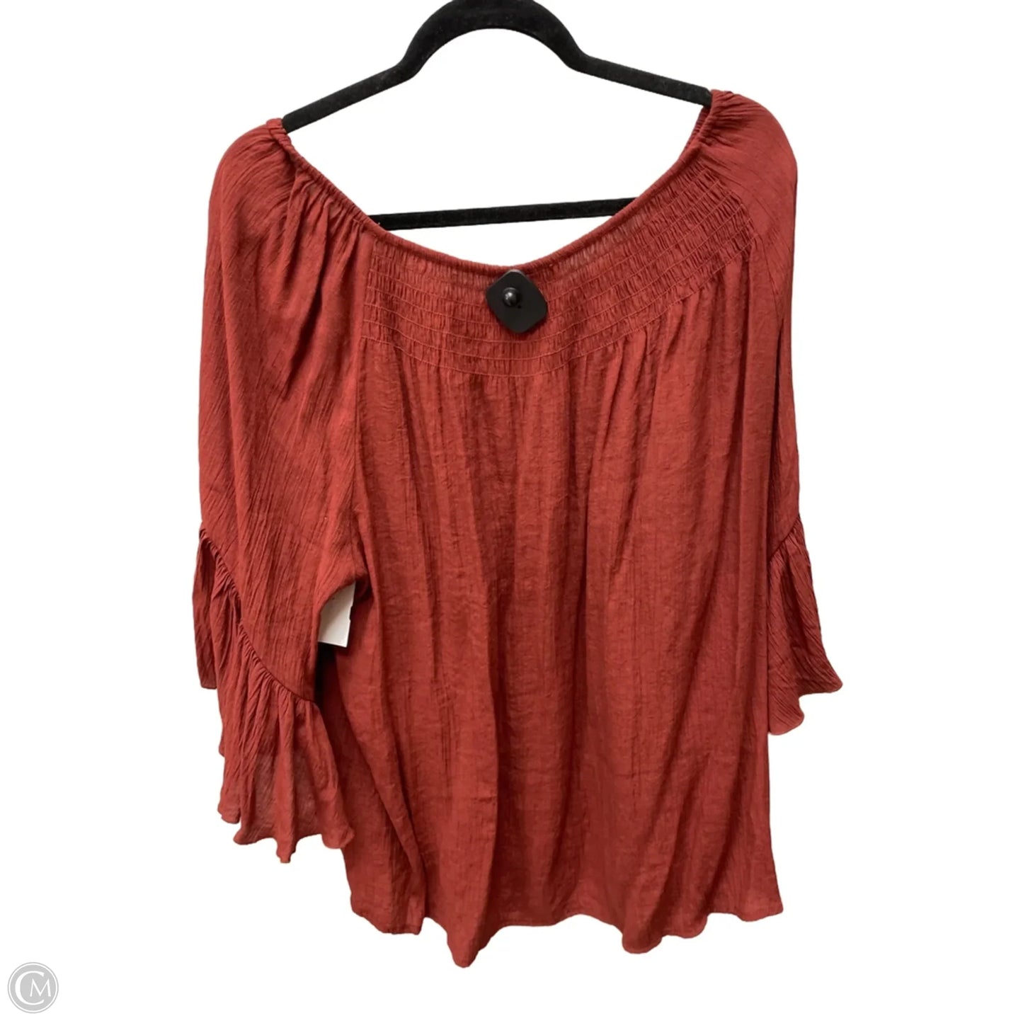 Top Short Sleeve By Cato In Brown, Size: 3x