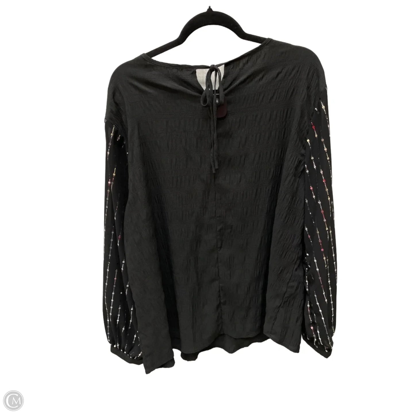 Top Long Sleeve By Shein In Black & Silver, Size: 2x