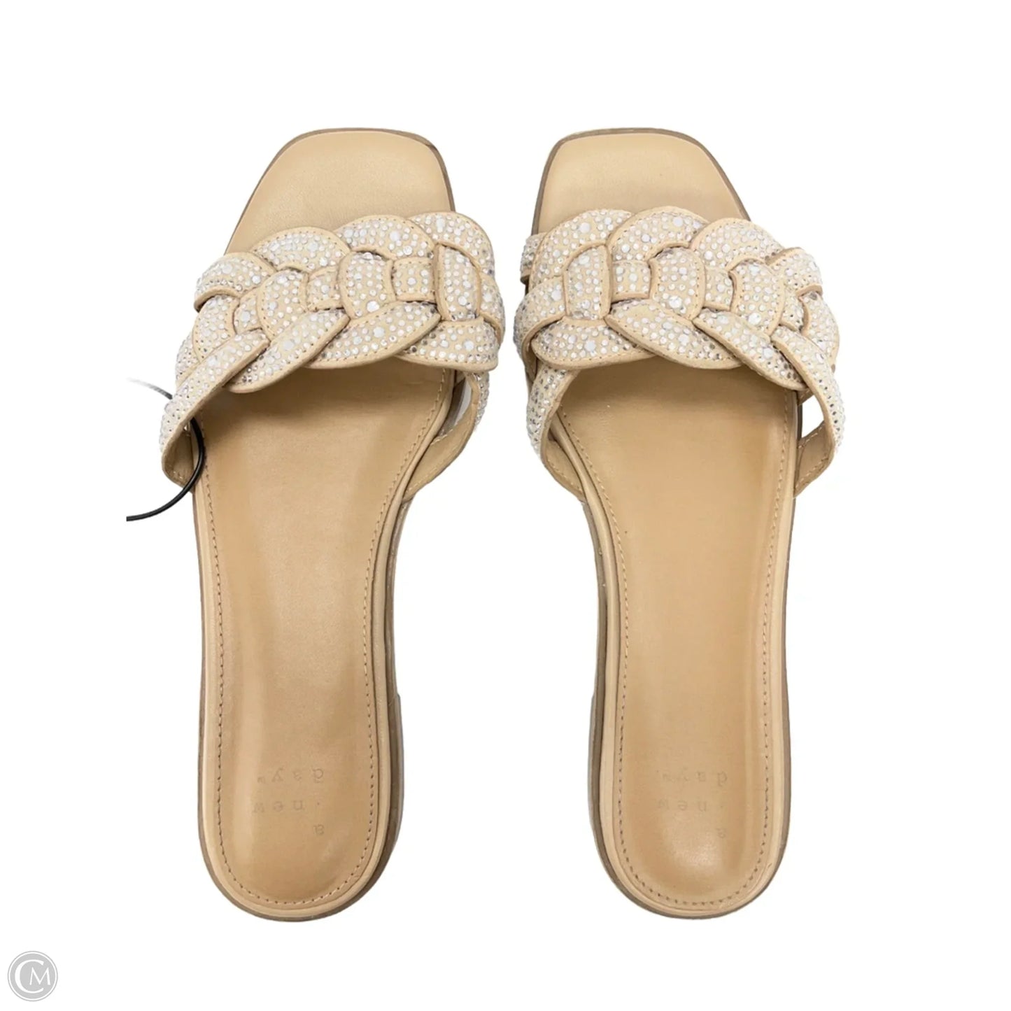 Sandals Flats By A New Day In Silver & Tan, Size: 7