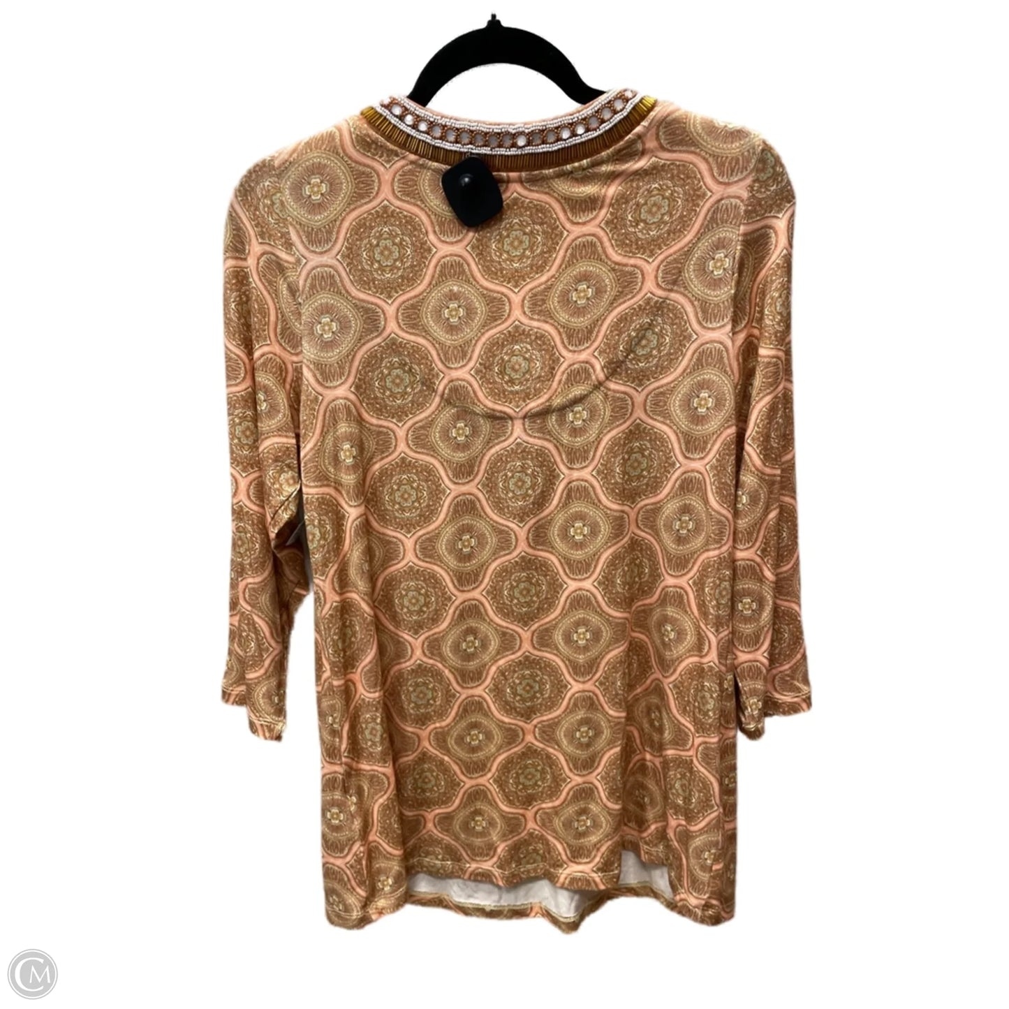 Top 3/4 Sleeve By Soft Surroundings In Gold, Size: S