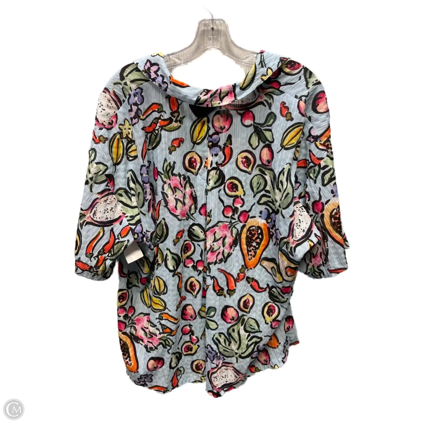 Blouse Short Sleeve By Zara In Multi-colored, Size: Xs
