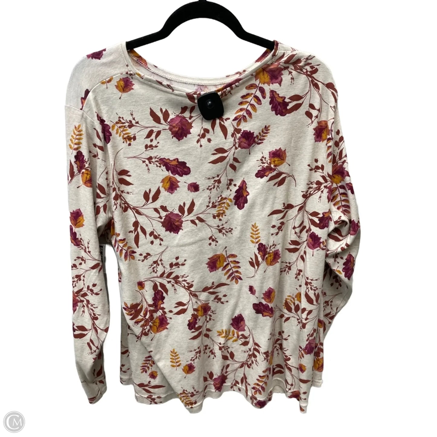 Top Long Sleeve Basic By Croft And Barrow In Floral Print, Size: 2x
