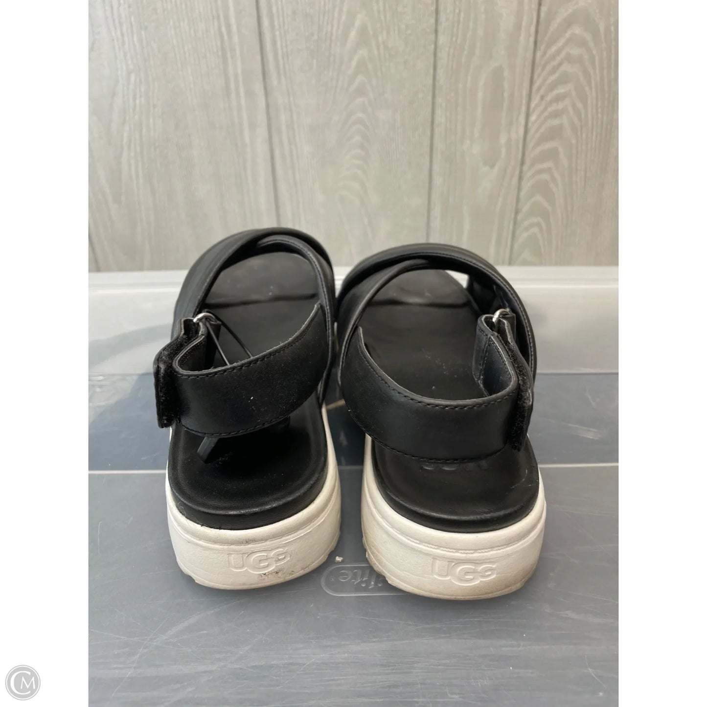 Sandals Designer By Ugg In Black & White, Size: 9