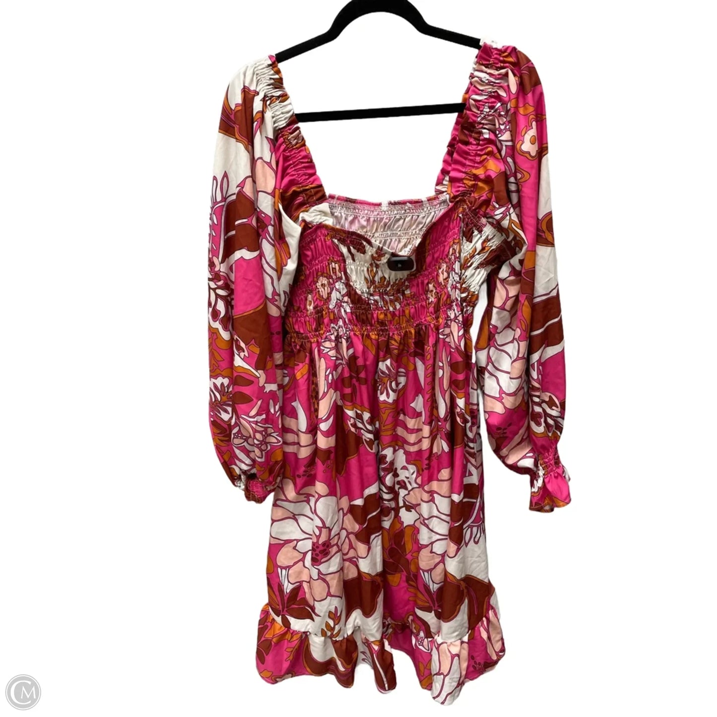 Dress Casual Short By Clothes Mentor In Brown & Pink, Size: 3x