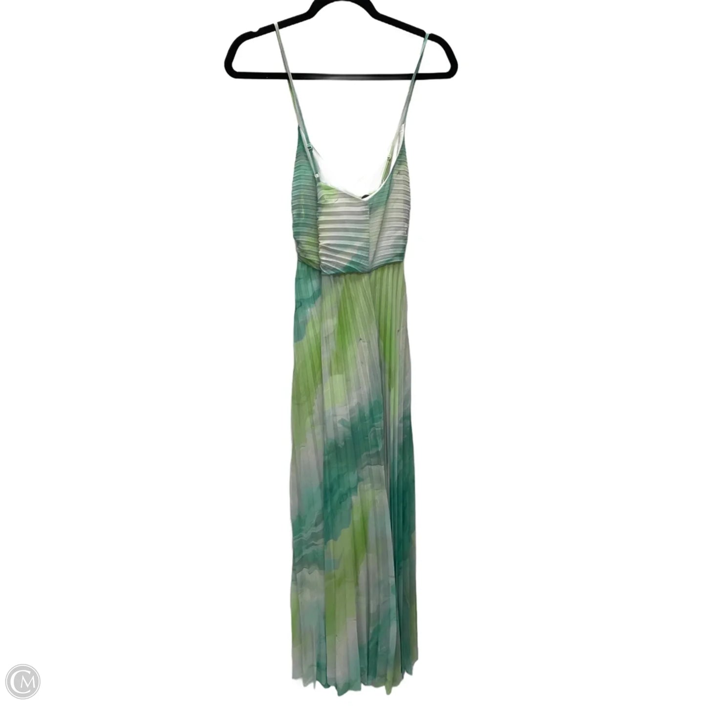 Dress Casual Midi By Express In Green & Yellow, Size: M