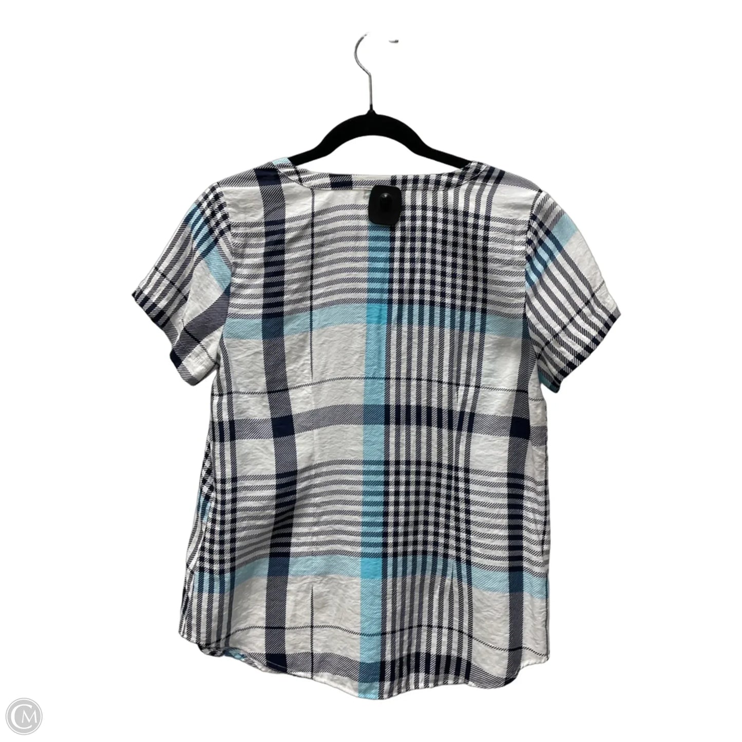 Top Short Sleeve By Van Heusen In Blue & Cream, Size: S