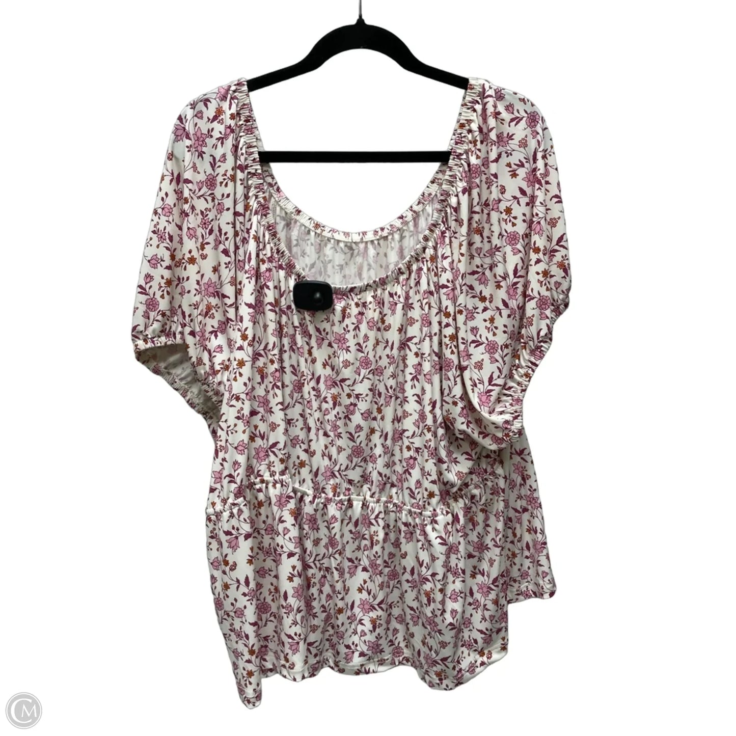 Top Short Sleeve By Terra & Sky In Floral Print, Size: 4x