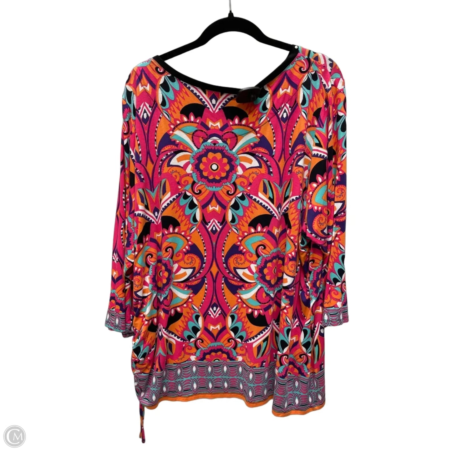 Top 3/4 Sleeve By Ruby Rd In Geometric Pattern, Size: 3x