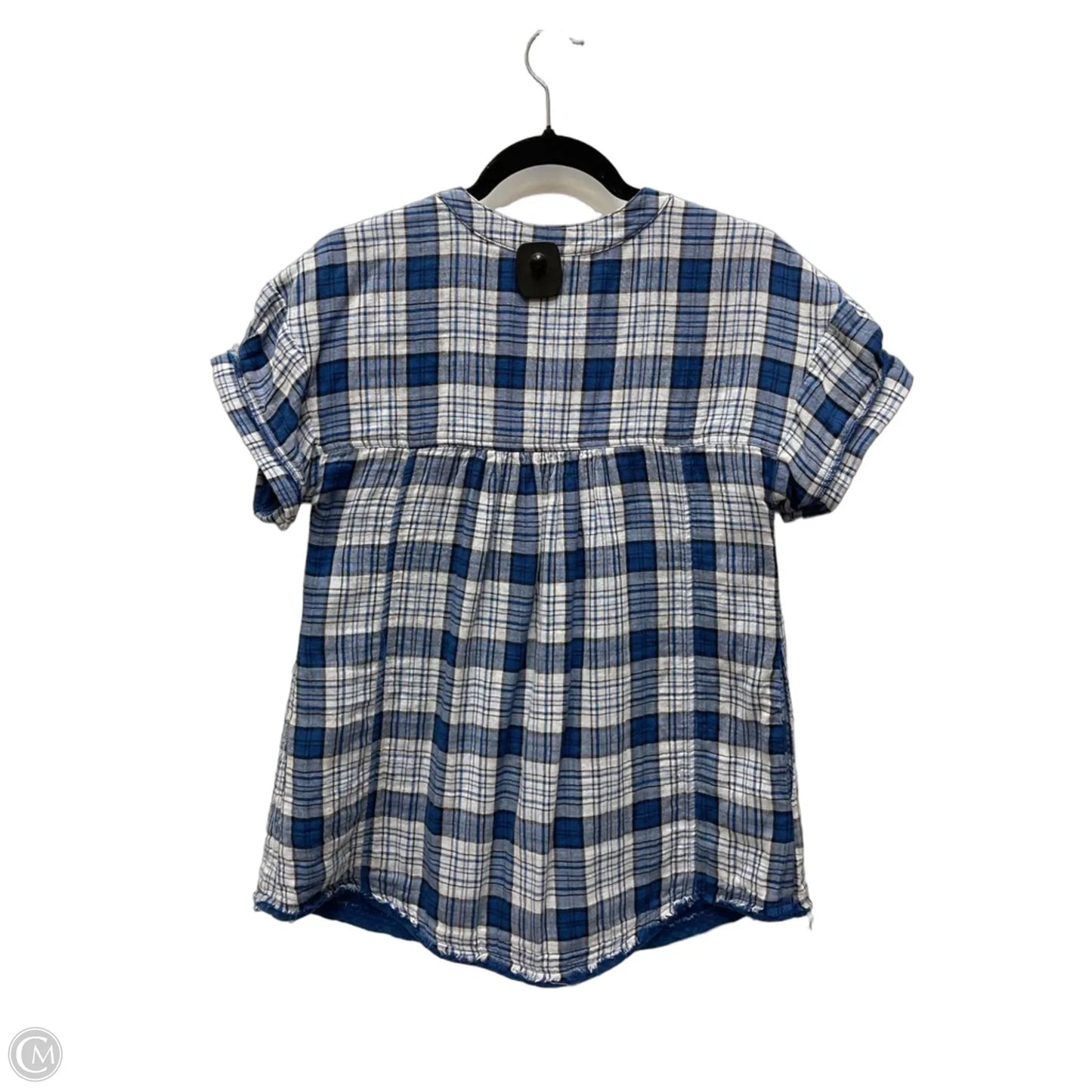 Top Short Sleeve By Ivy Jane In Plaid Pattern, Size: Xs