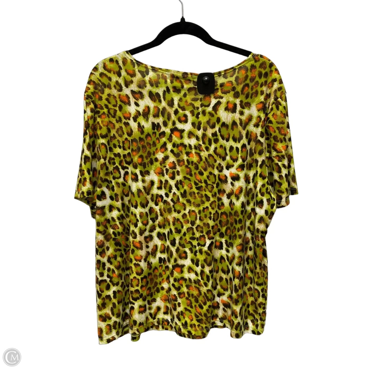 Top Short Sleeve By Peter Nygard In Animal Print, Size: 2x