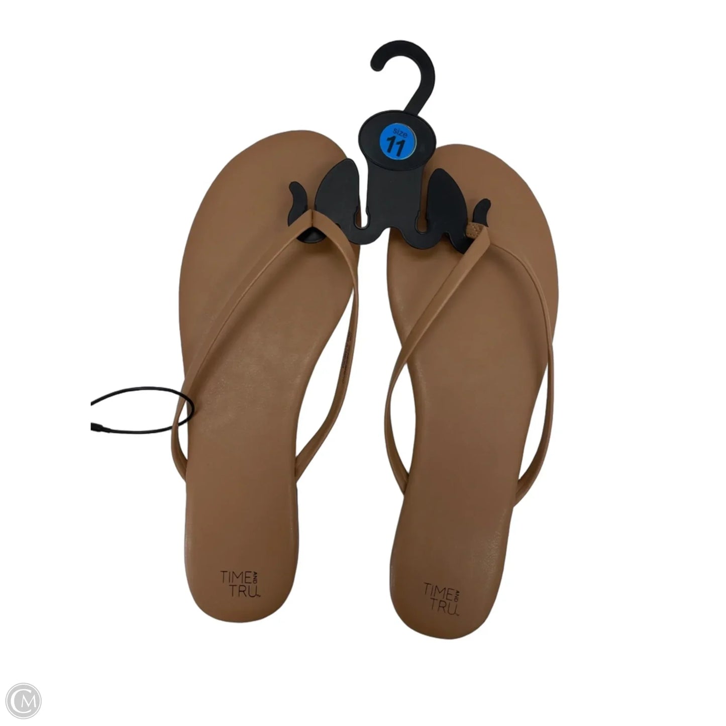 Sandals Flip Flops By Time And Tru In Tan, Size: 11