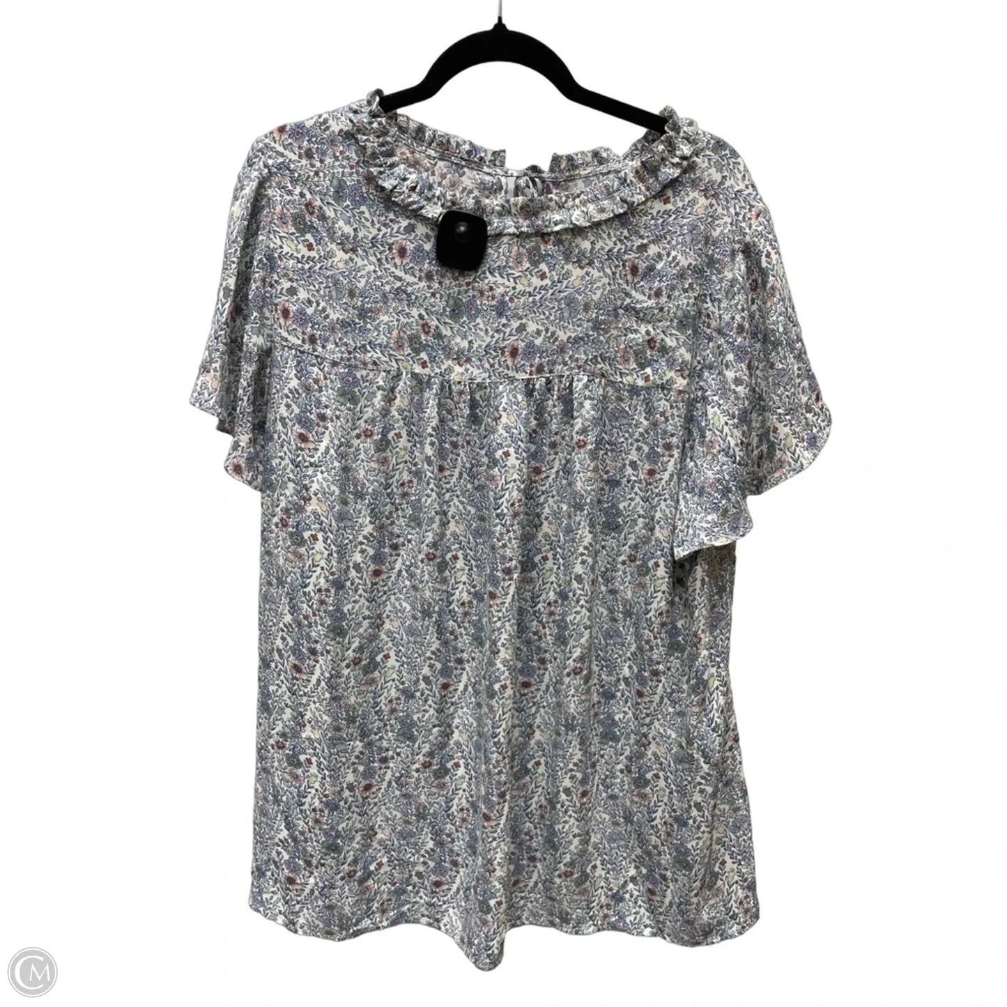 Blouse Short Sleeve By Rose And Olive In Floral Print, Size: 2x