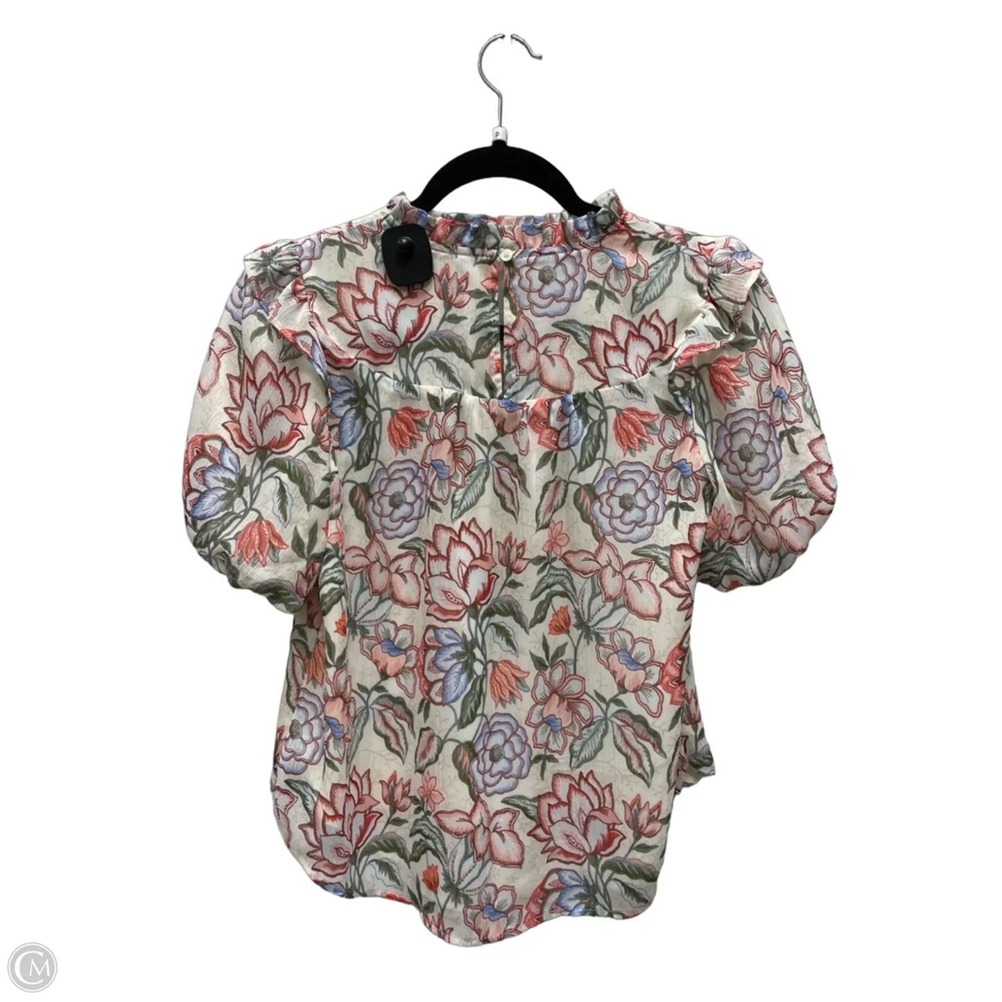 Blouse Short Sleeve By Loft In Floral Print, Size: Xs