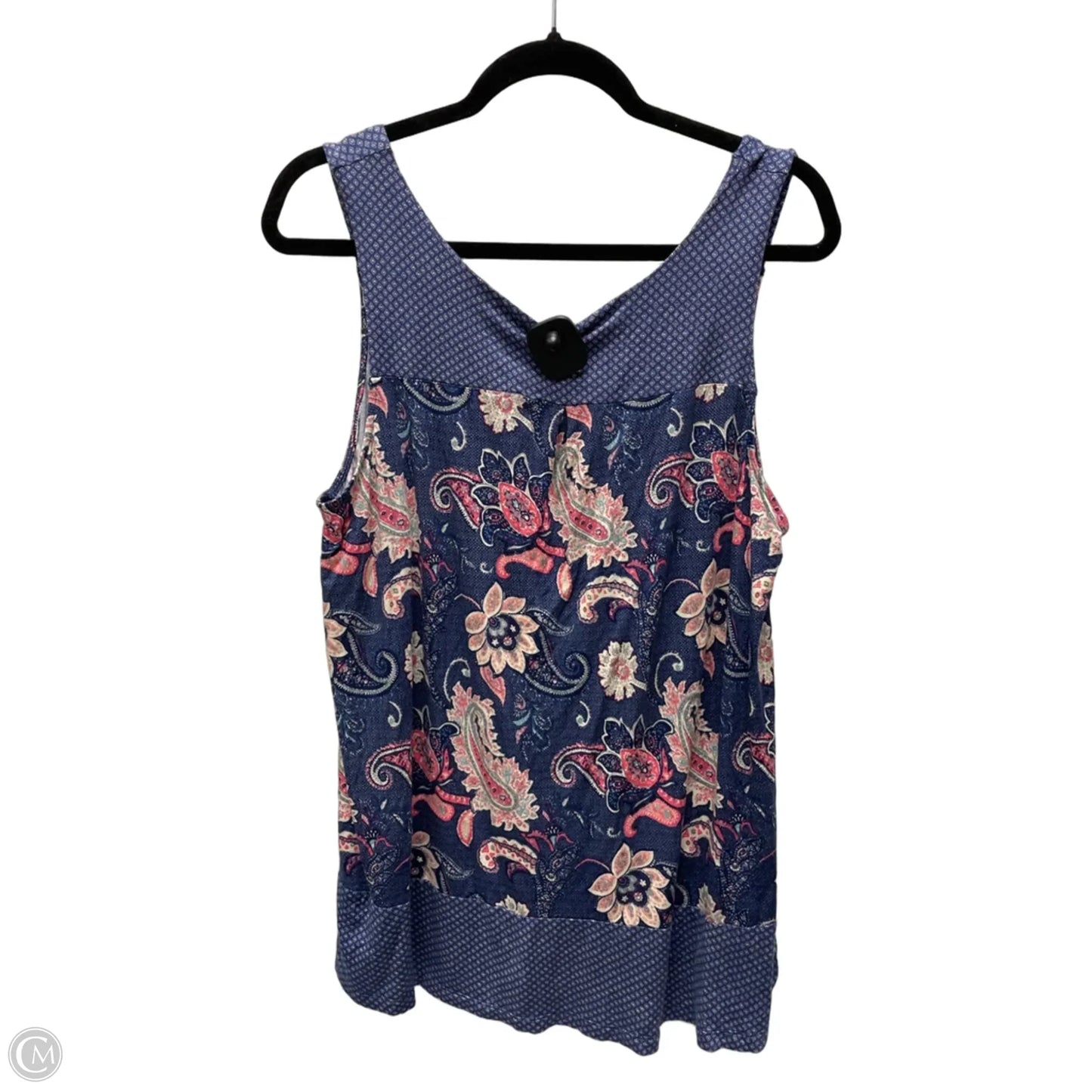 Top Sleeveless By Clothes Mentor In Blue & Pink, Size: Xl