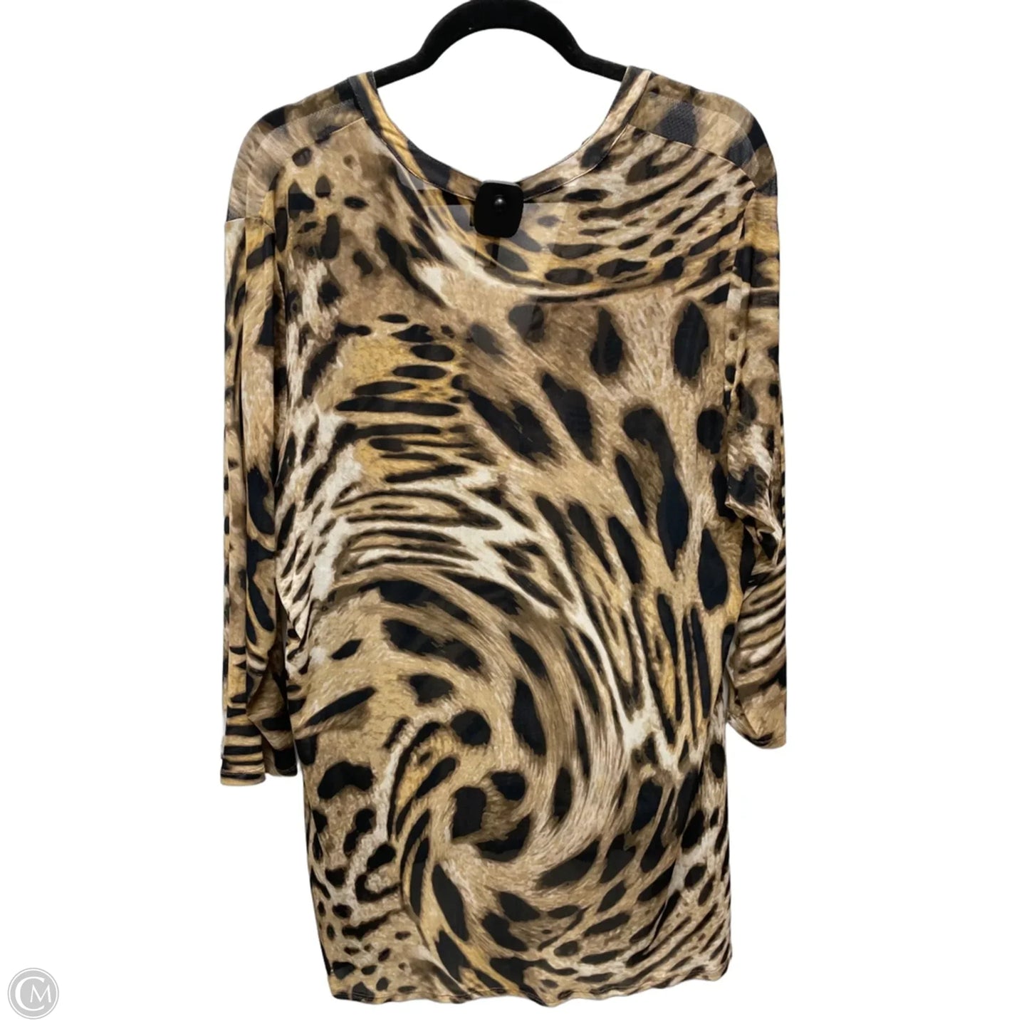 Blouse Long Sleeve By Chicos In Animal Print, Size: Xl