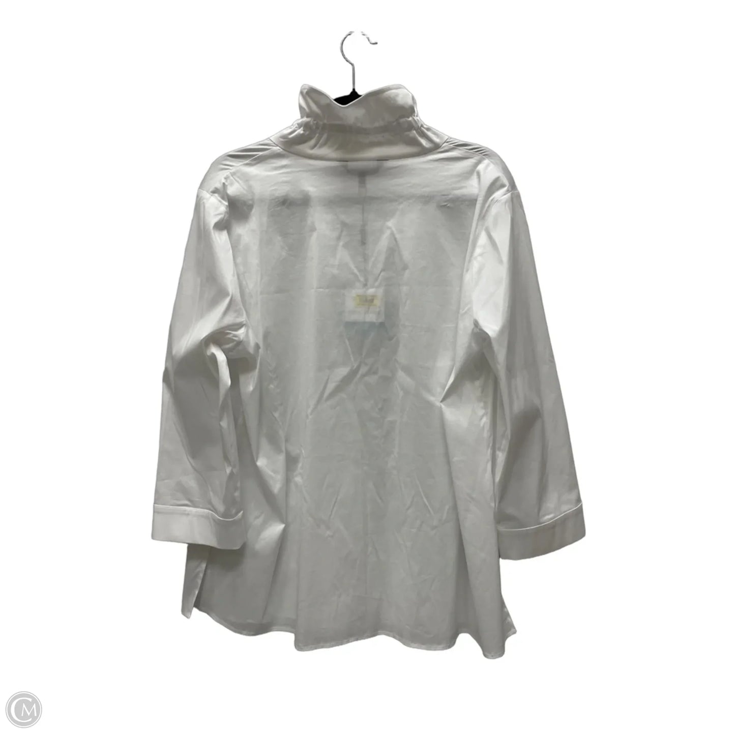 Blouse Long Sleeve By Ming Wang In White, Size: Xl