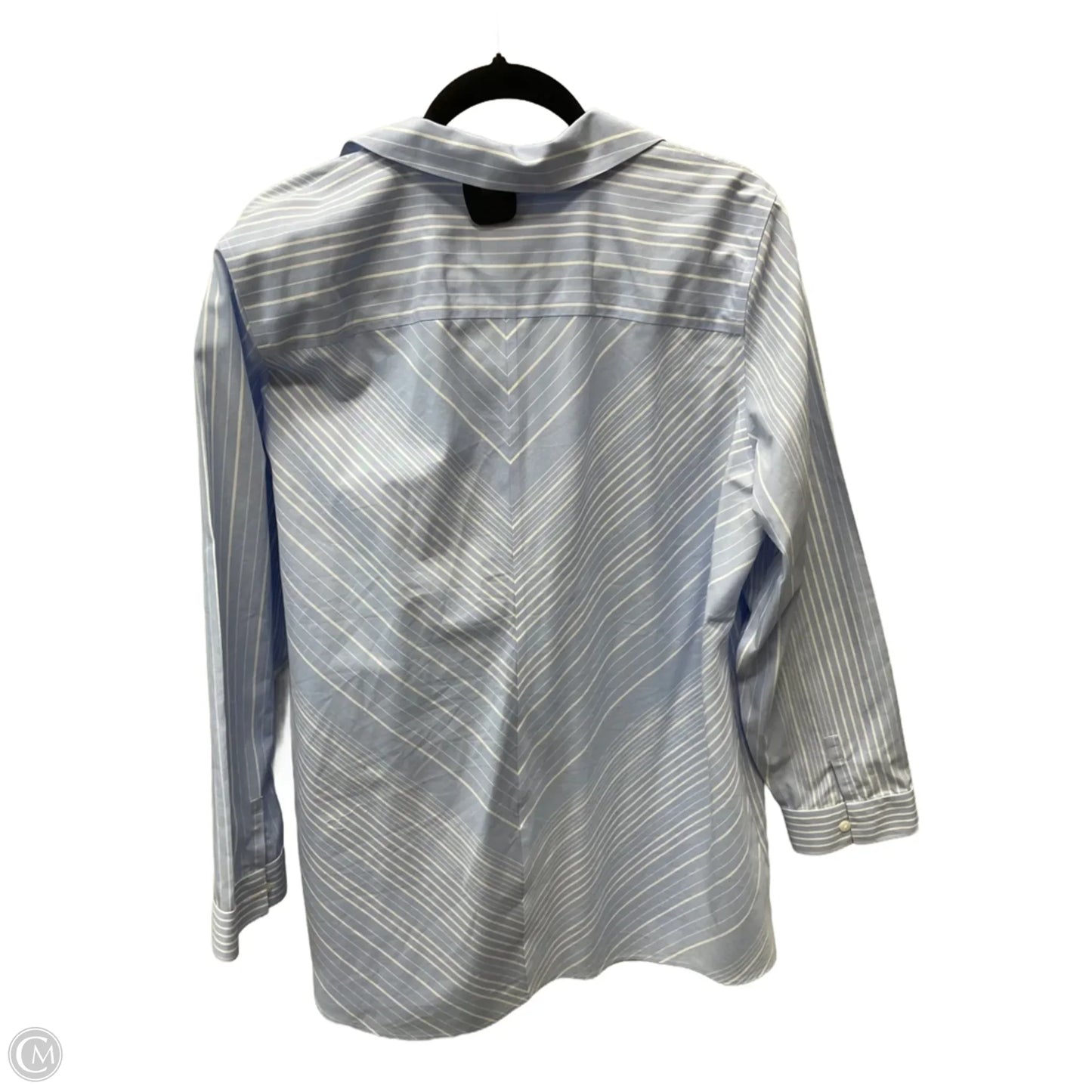 Tunic Long Sleeve By Chicos In Striped Pattern, Size: L