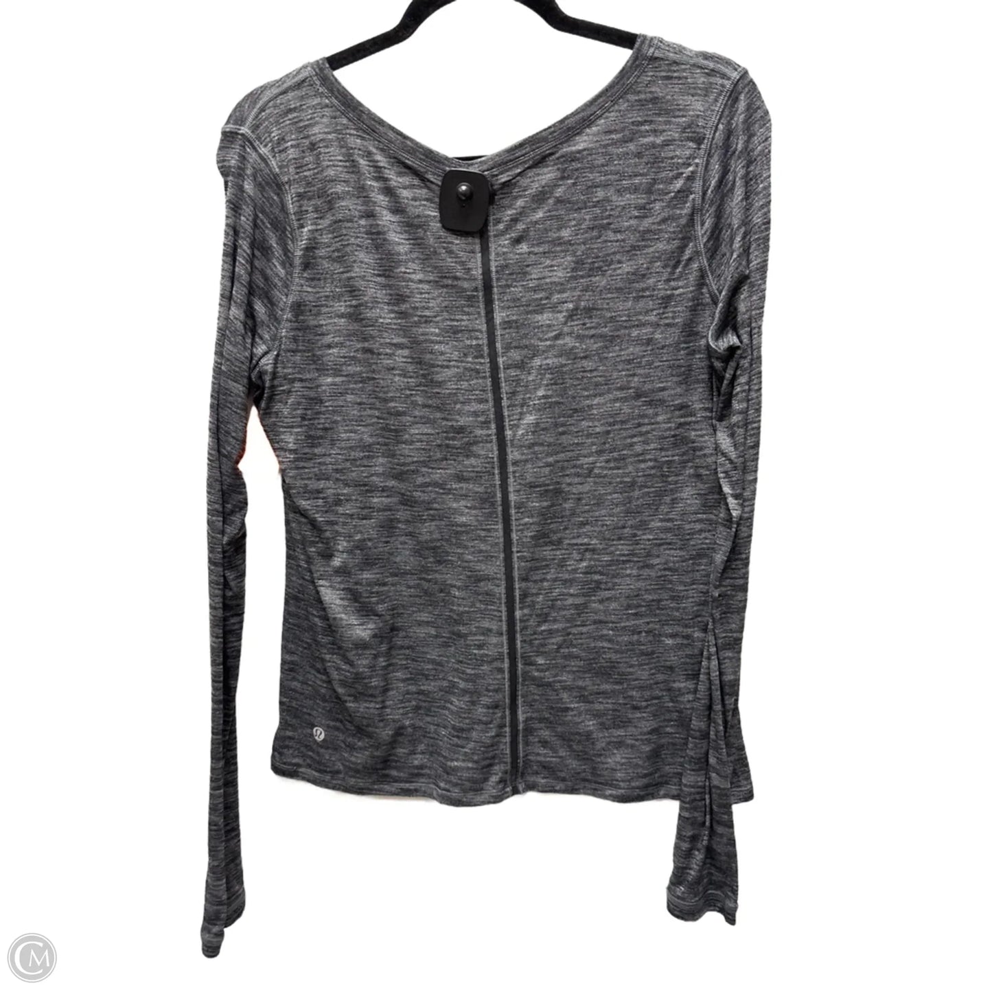 Athletic Top Long Sleeve Crewneck By Lululemon In Black & Grey, Size: M