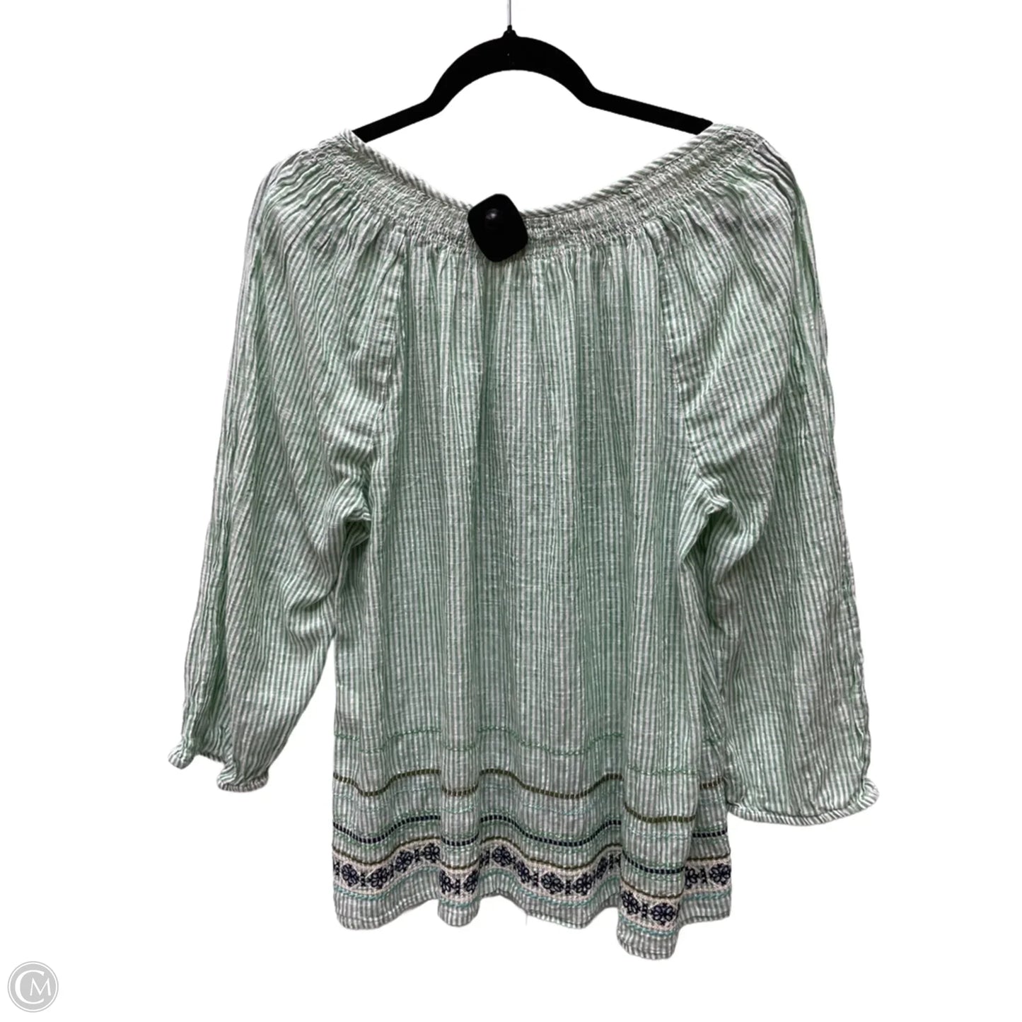 Blouse 3/4 Sleeve By J. Jill In Striped Pattern, Size: Xl