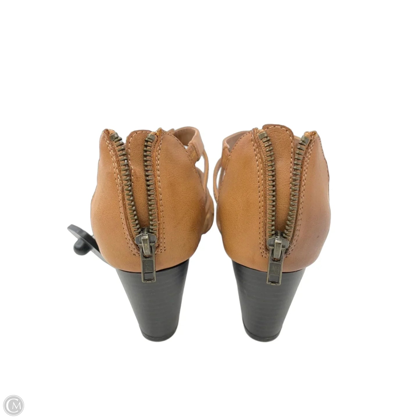 Sandals Heels Block By Easy Street In Brown, Size: 8.5