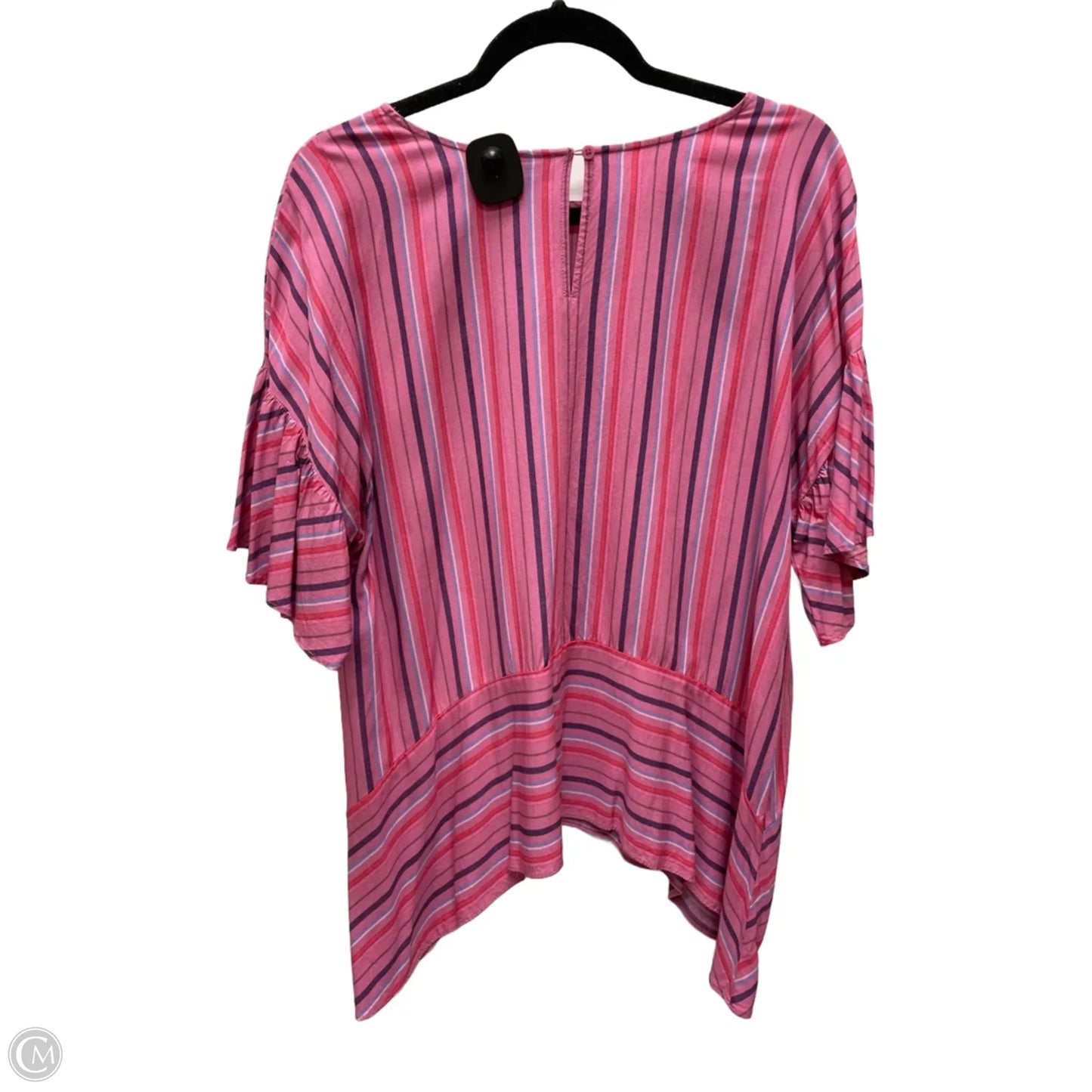 Top Short Sleeve By Ana In Striped Pattern, Size: L