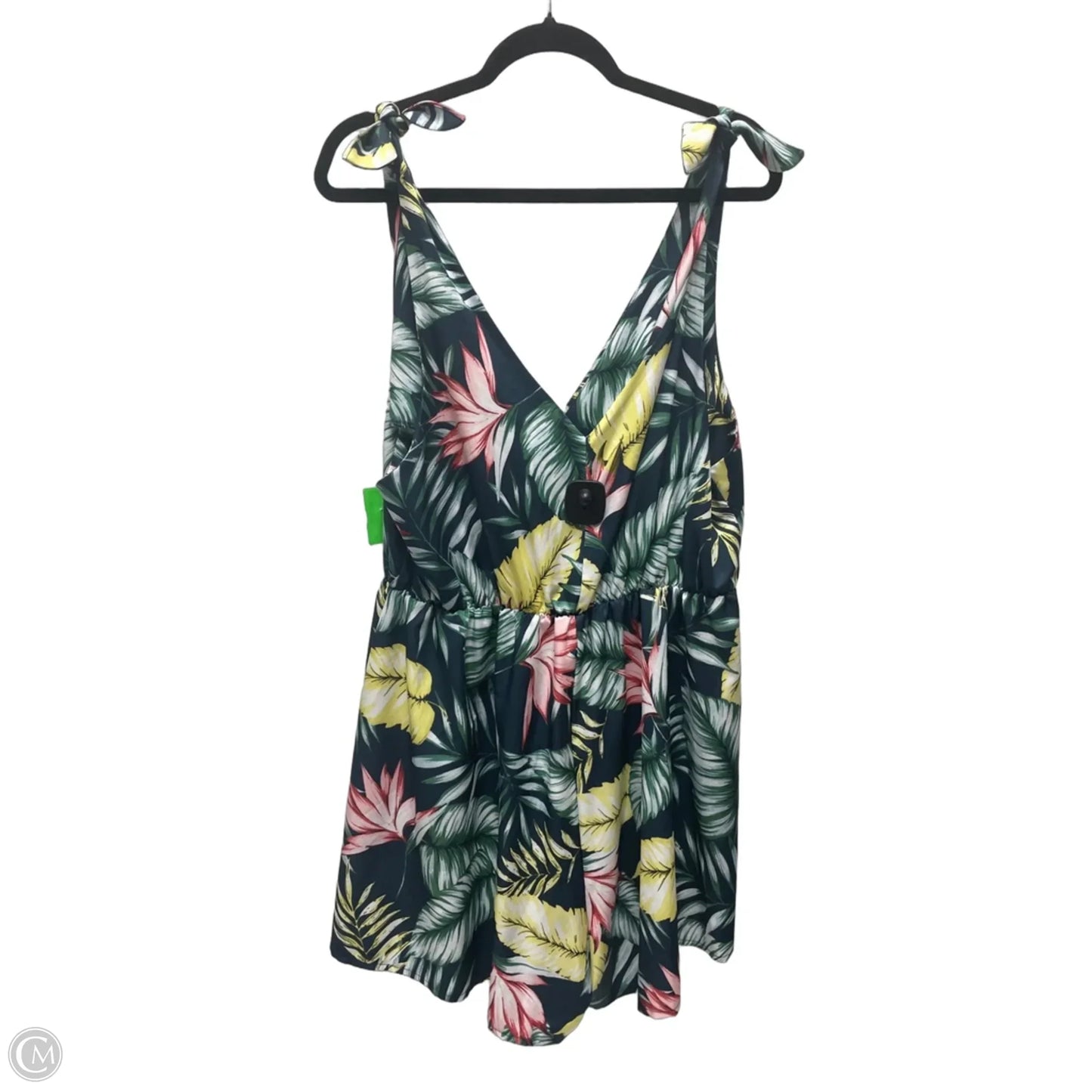Romper By Shein In Tropical Print, Size: 1x
