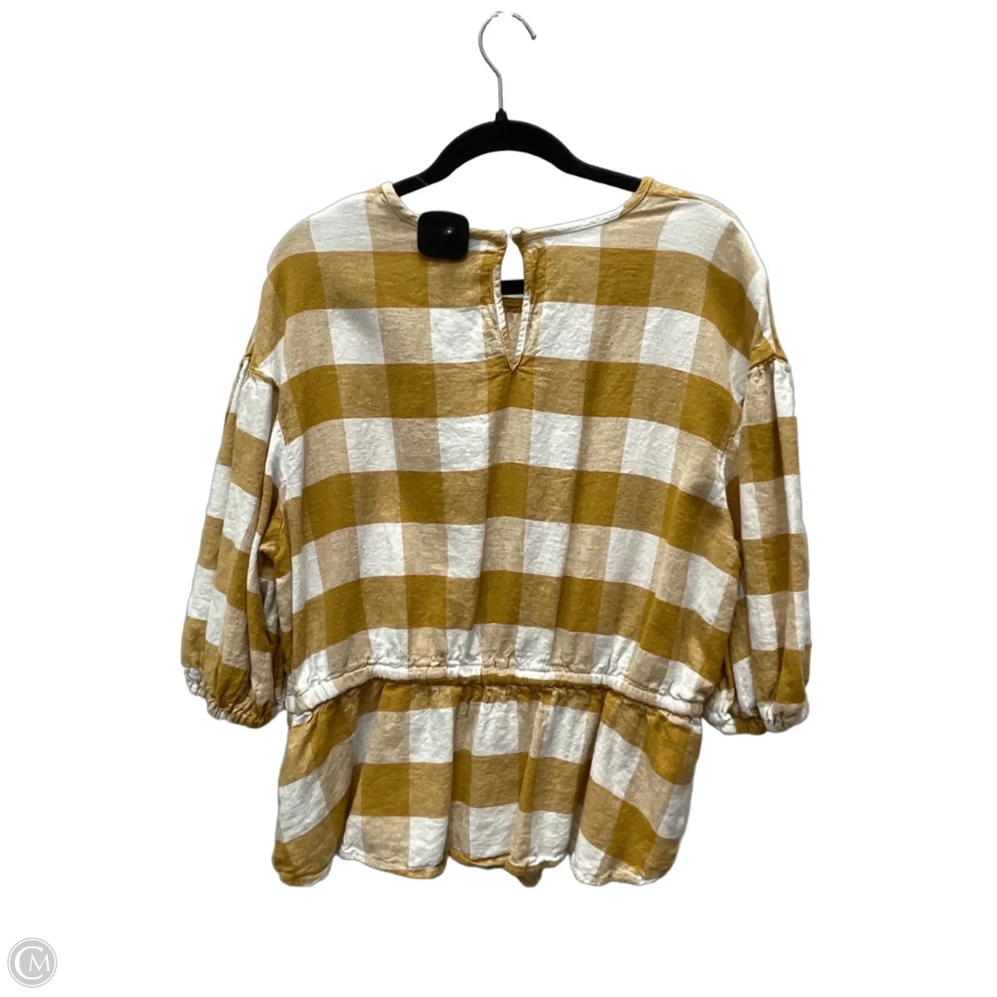 Top Short Sleeve By Who What Wear In Checkered Pattern, Size: 2x