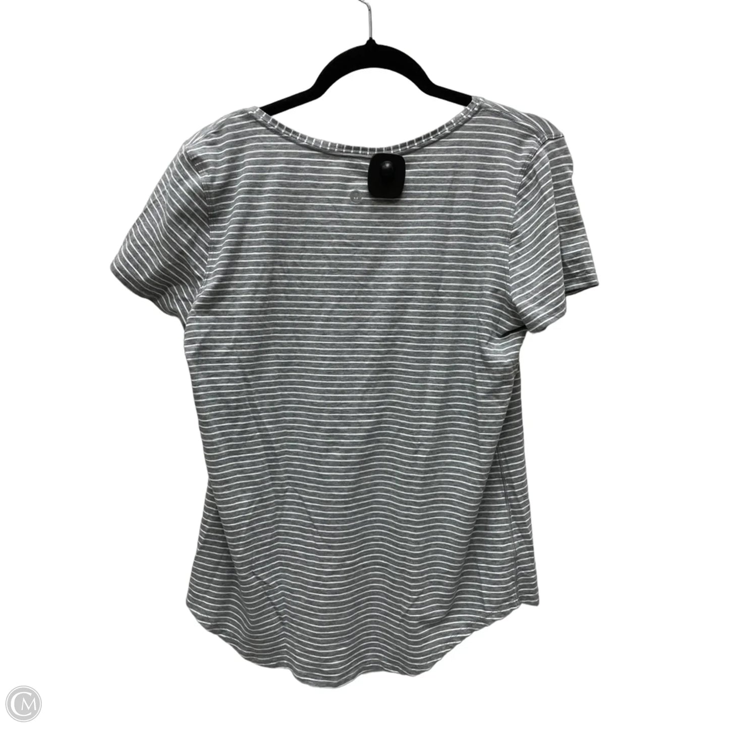 Athletic Top Short Sleeve By Lululemon In Striped Pattern, Size: L