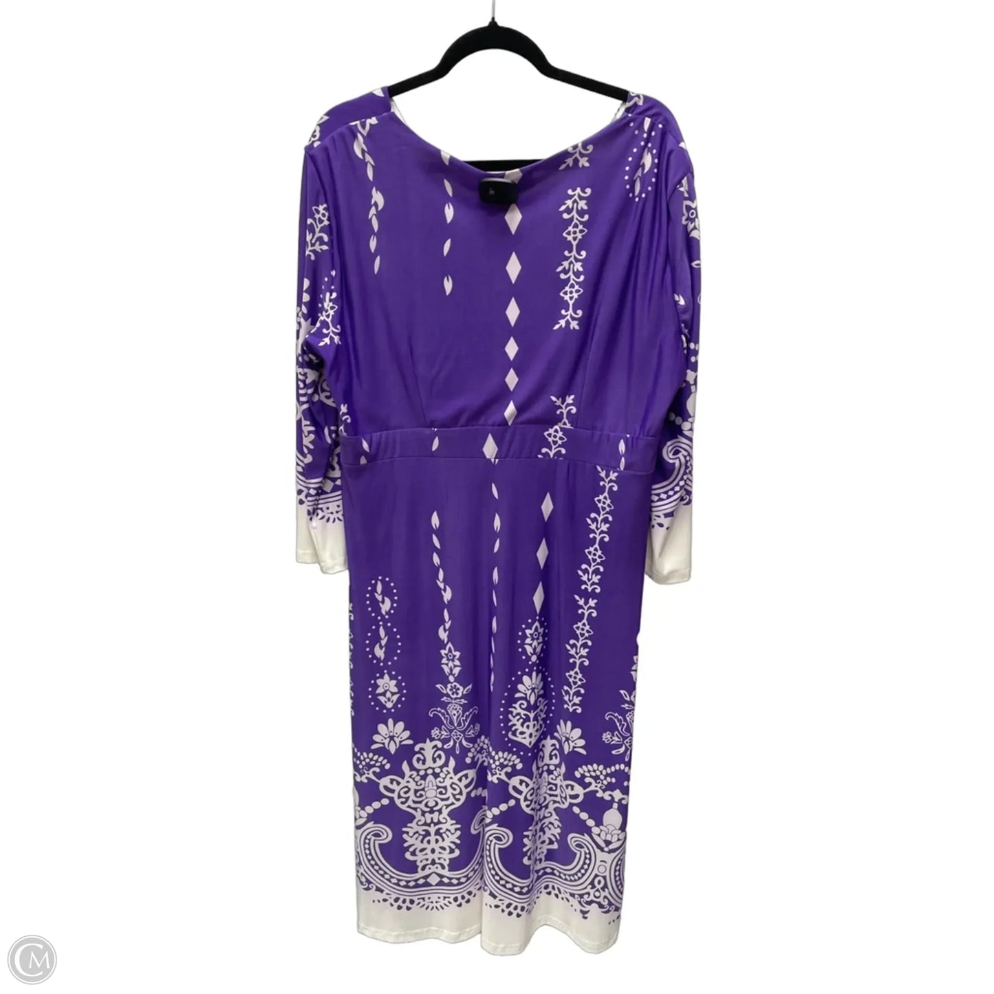 Dress Casual Short By Cme In Purple & White, Size: 3x